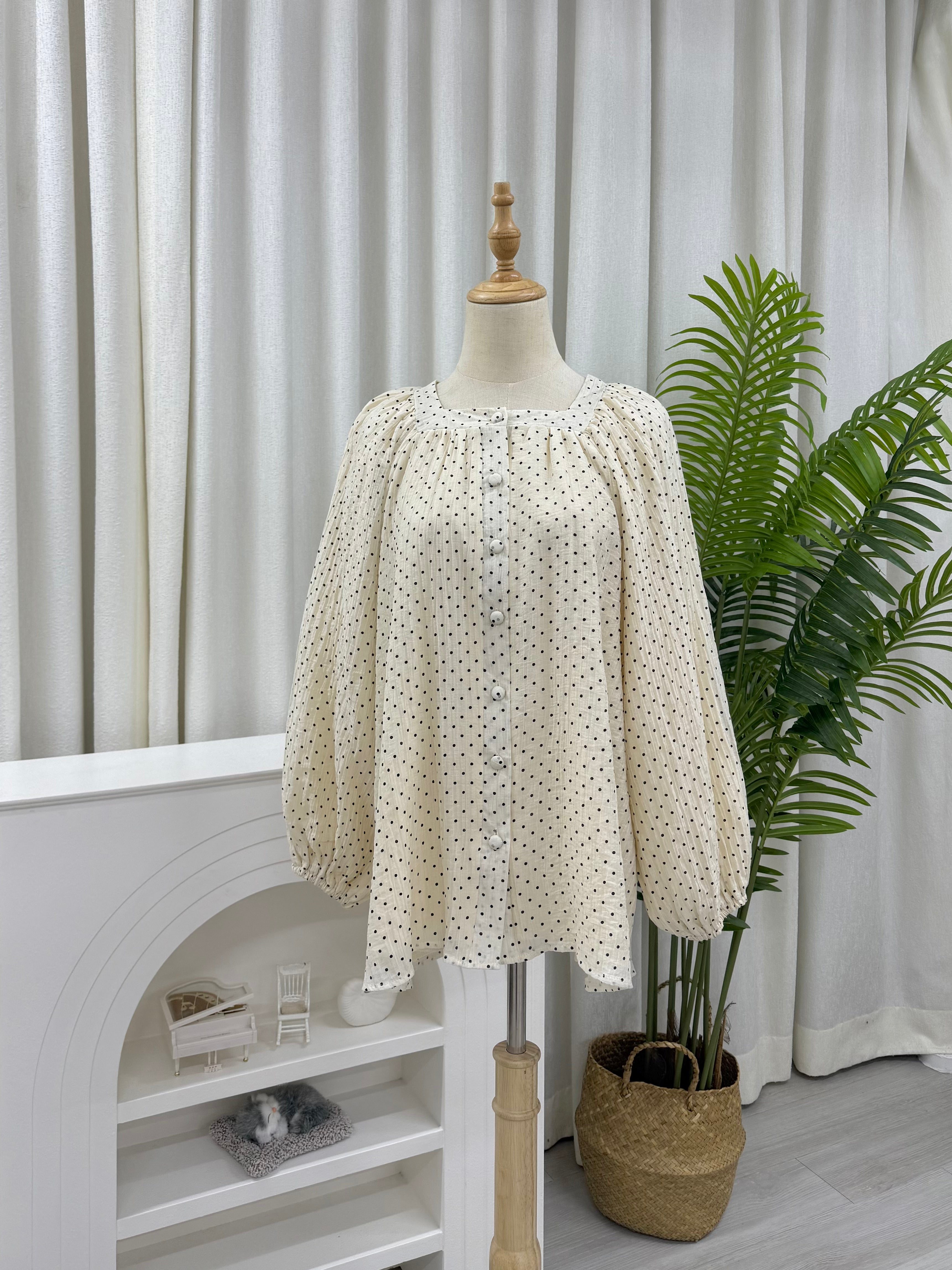 Thea Buttondown Top - Polkadot