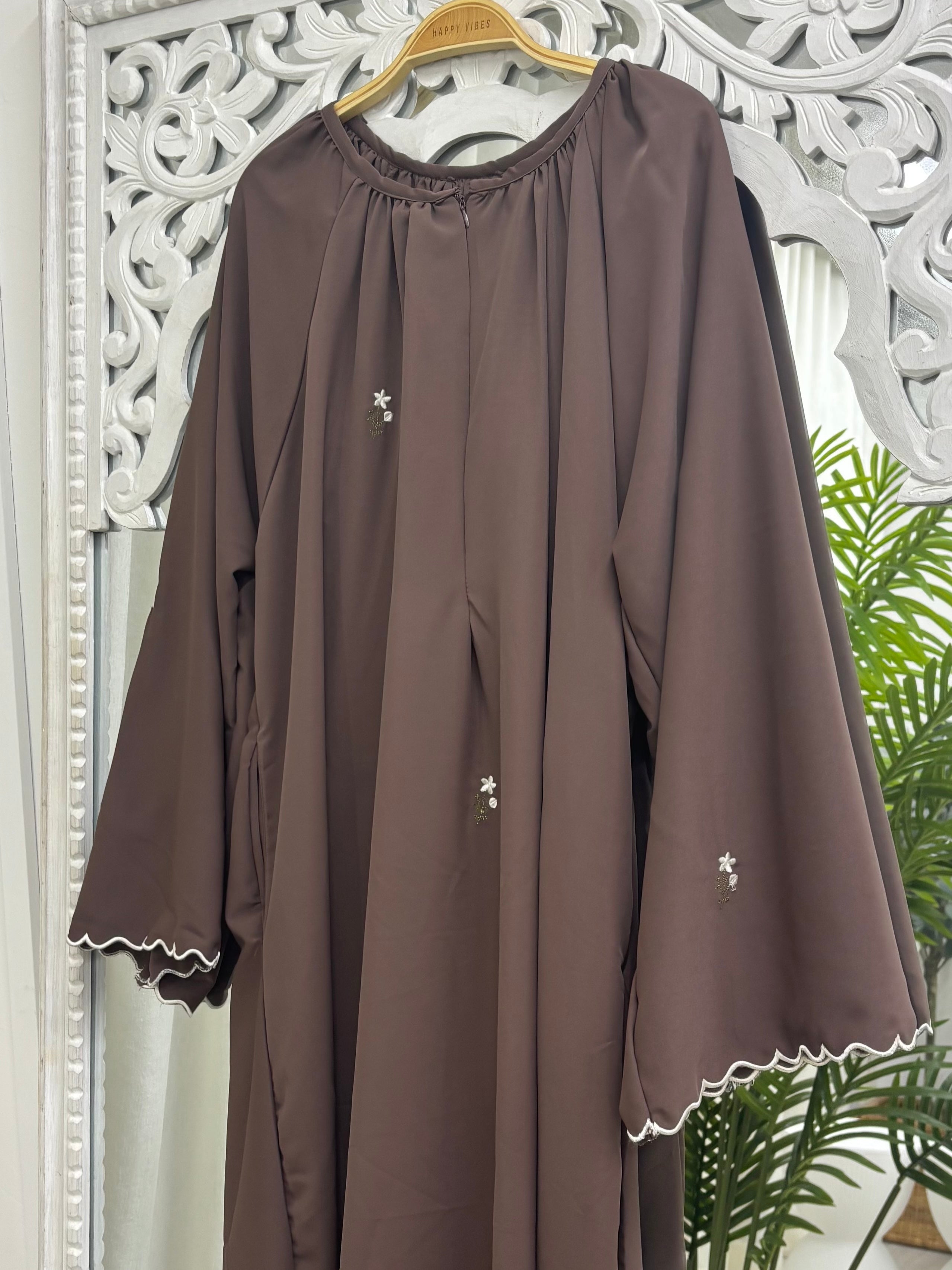 Raglan Flowery Sulam Abaya