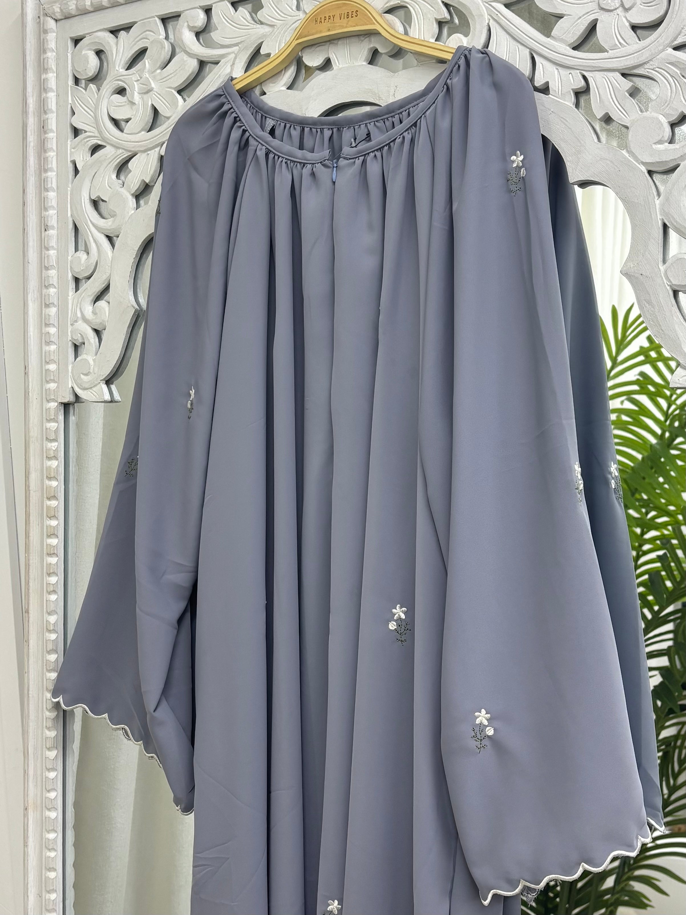 Raglan Flowery Sulam Abaya