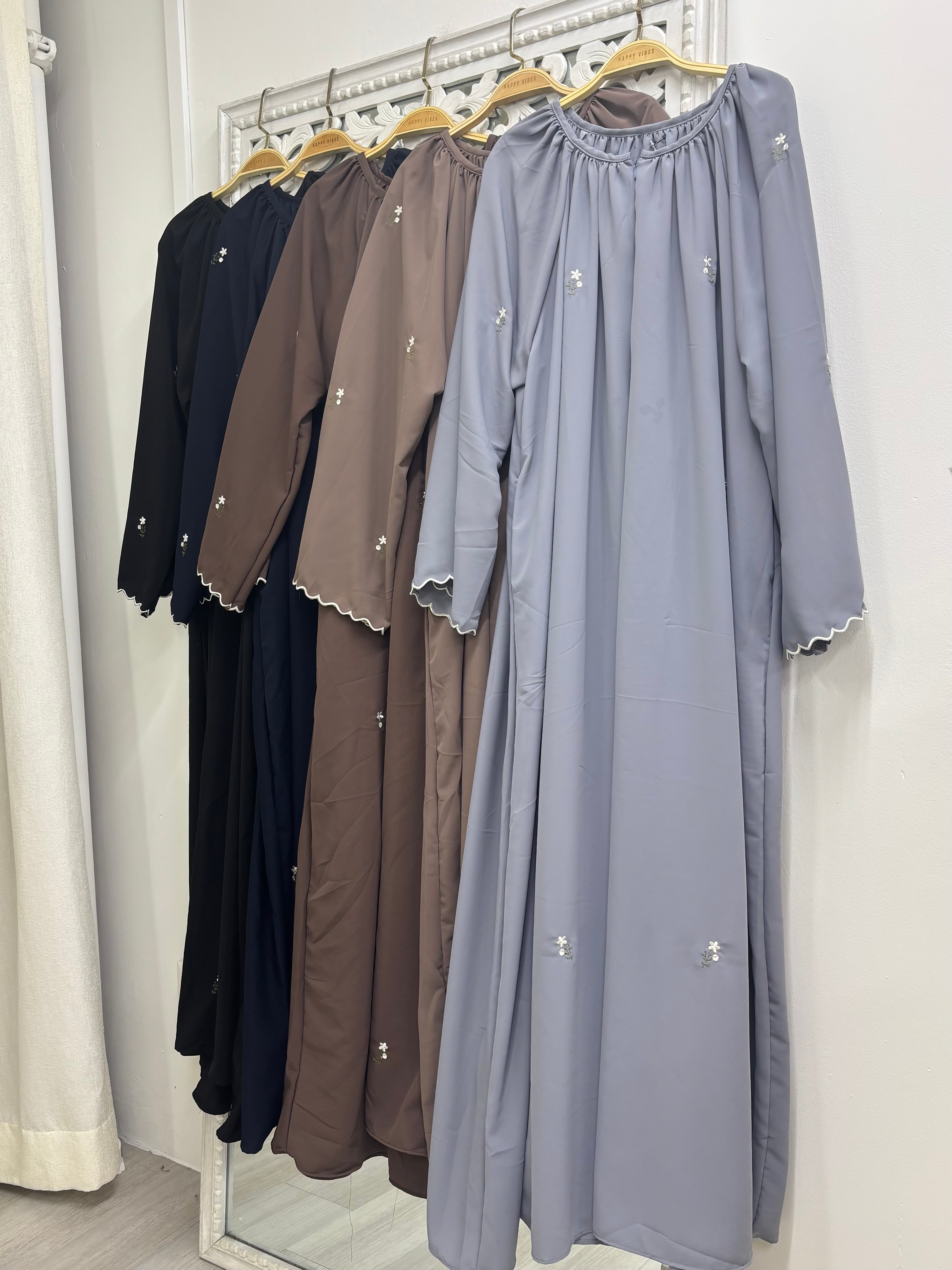 Raglan Flowery Sulam Abaya