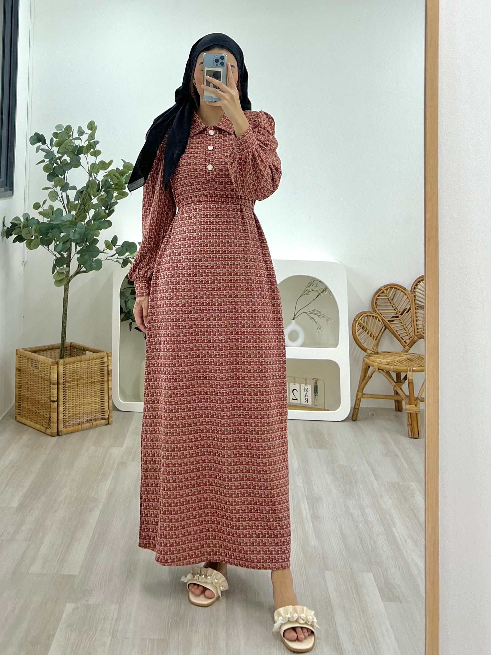 Tweed Floor-Length Dress