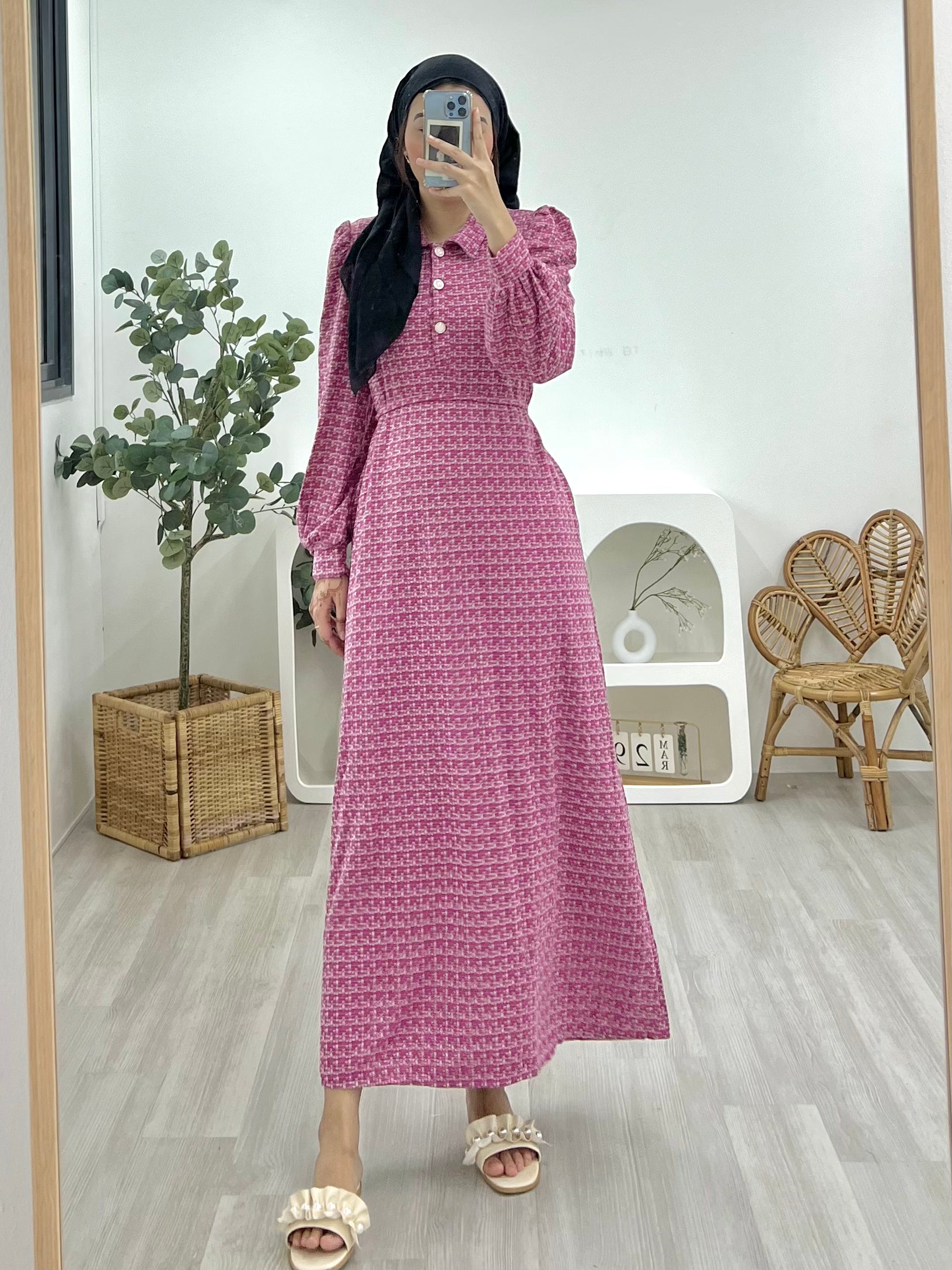 Tweed Floor-Length Dress