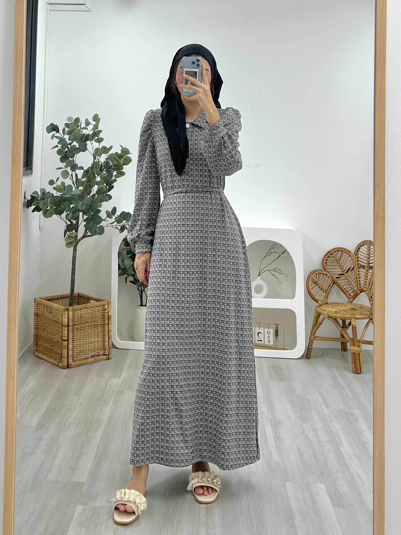 Tweed Floor-Length Dress