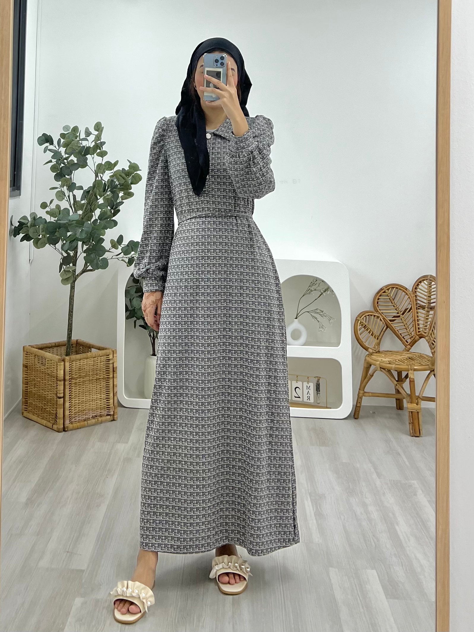 Tweed Floor-Length Dress