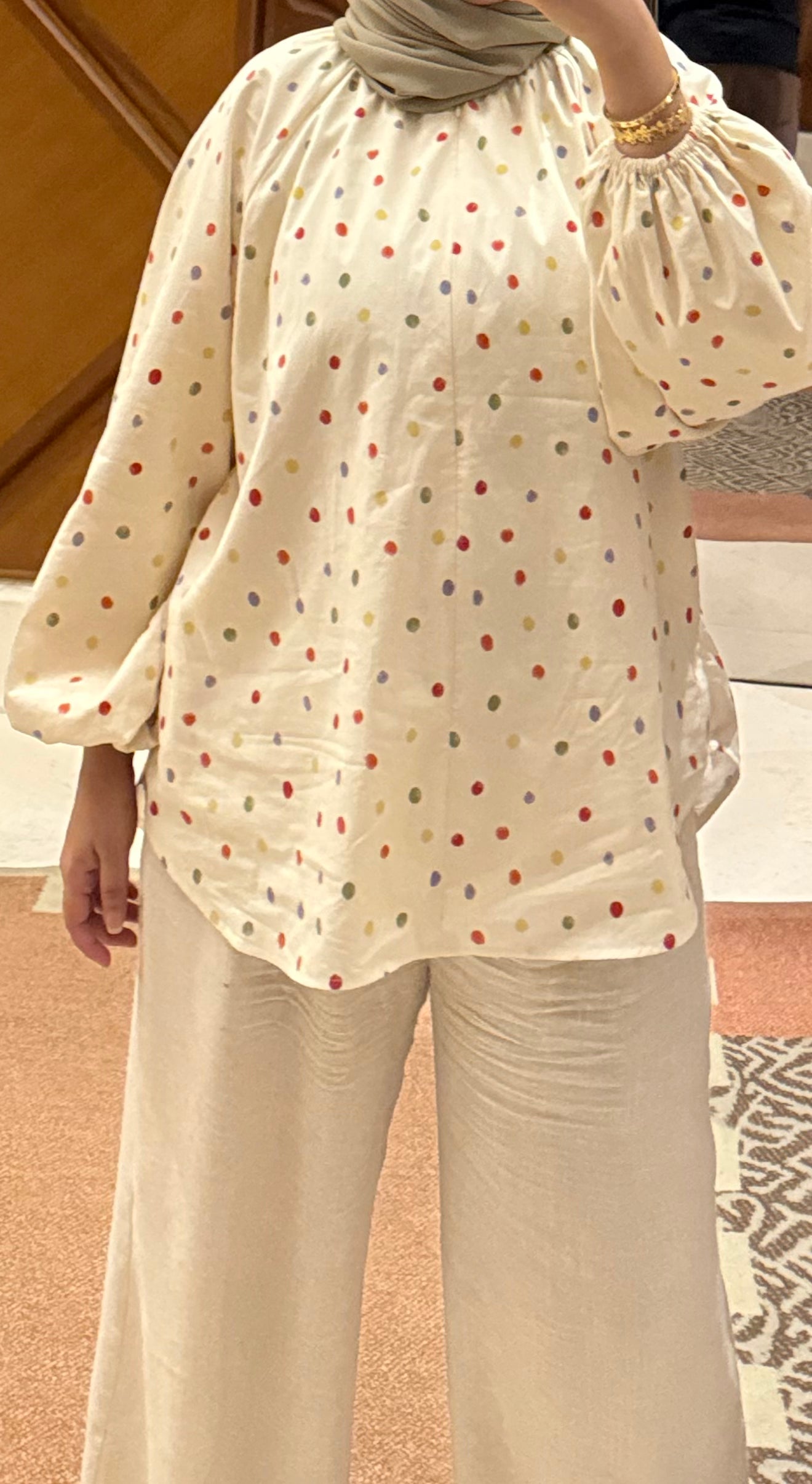 Printed Curve Swing Blouse