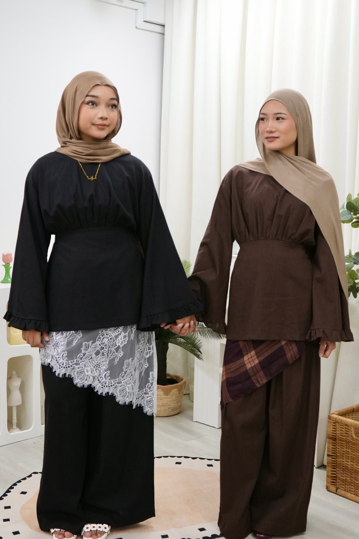 Ayla Ruffle Gather Pants Set