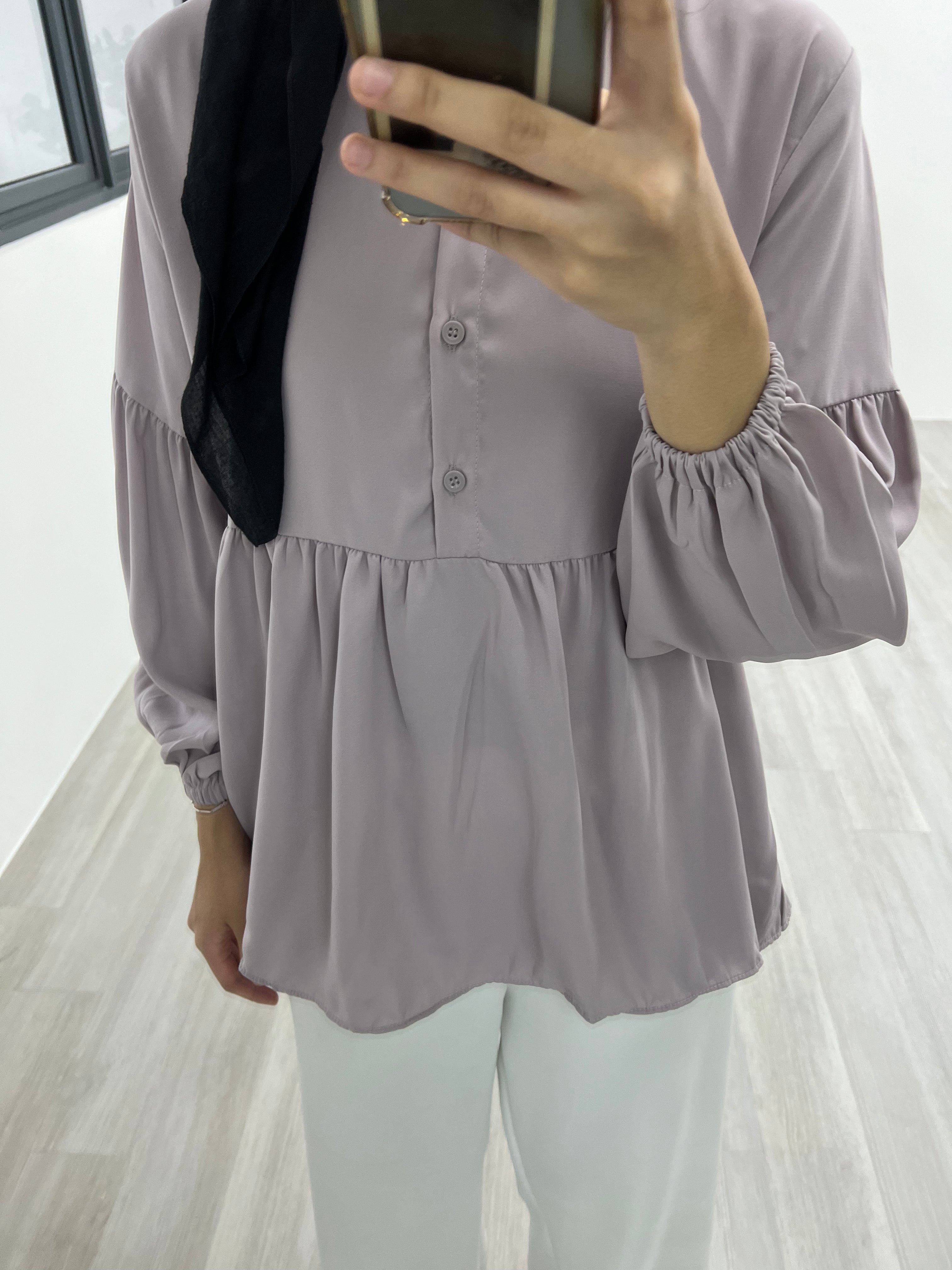 Polyester Button Top