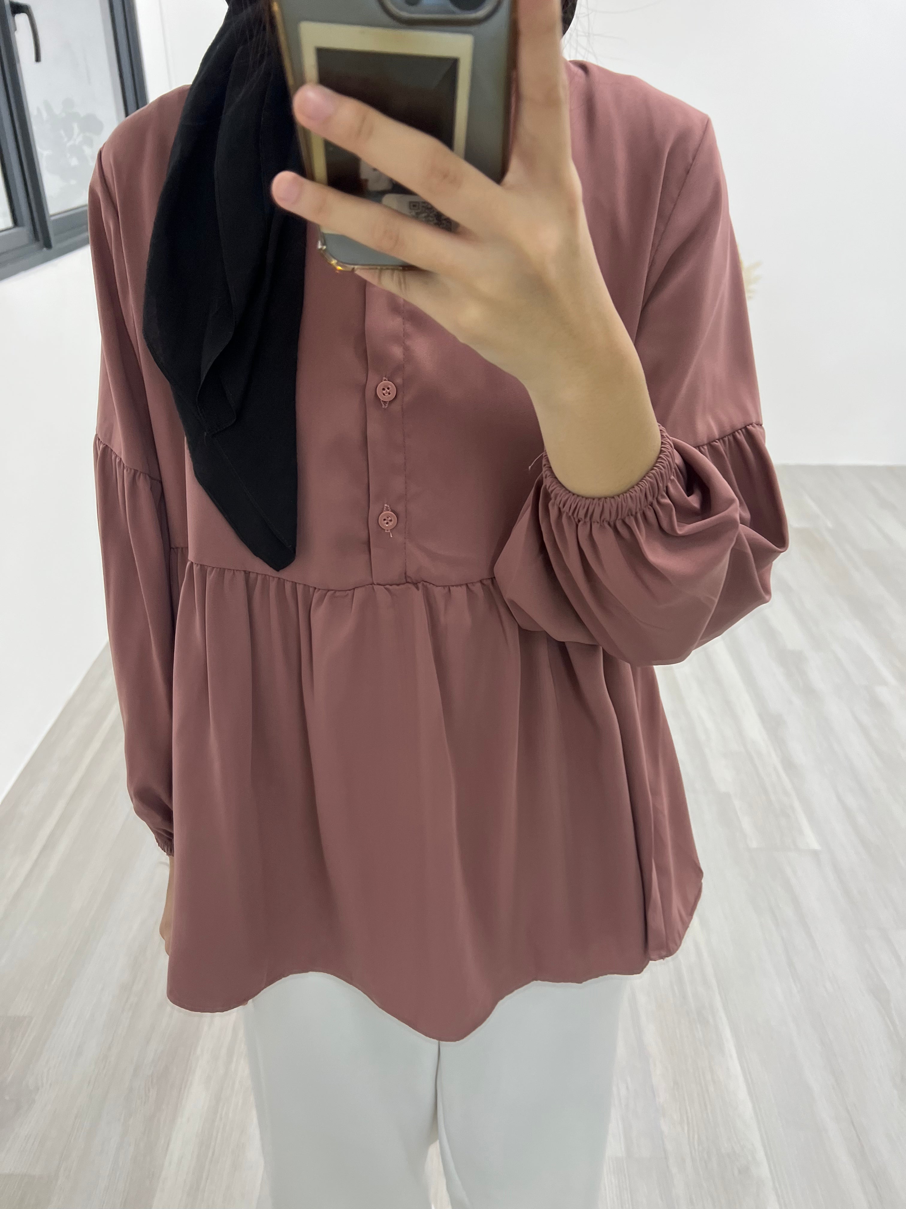 Polyester Button Top