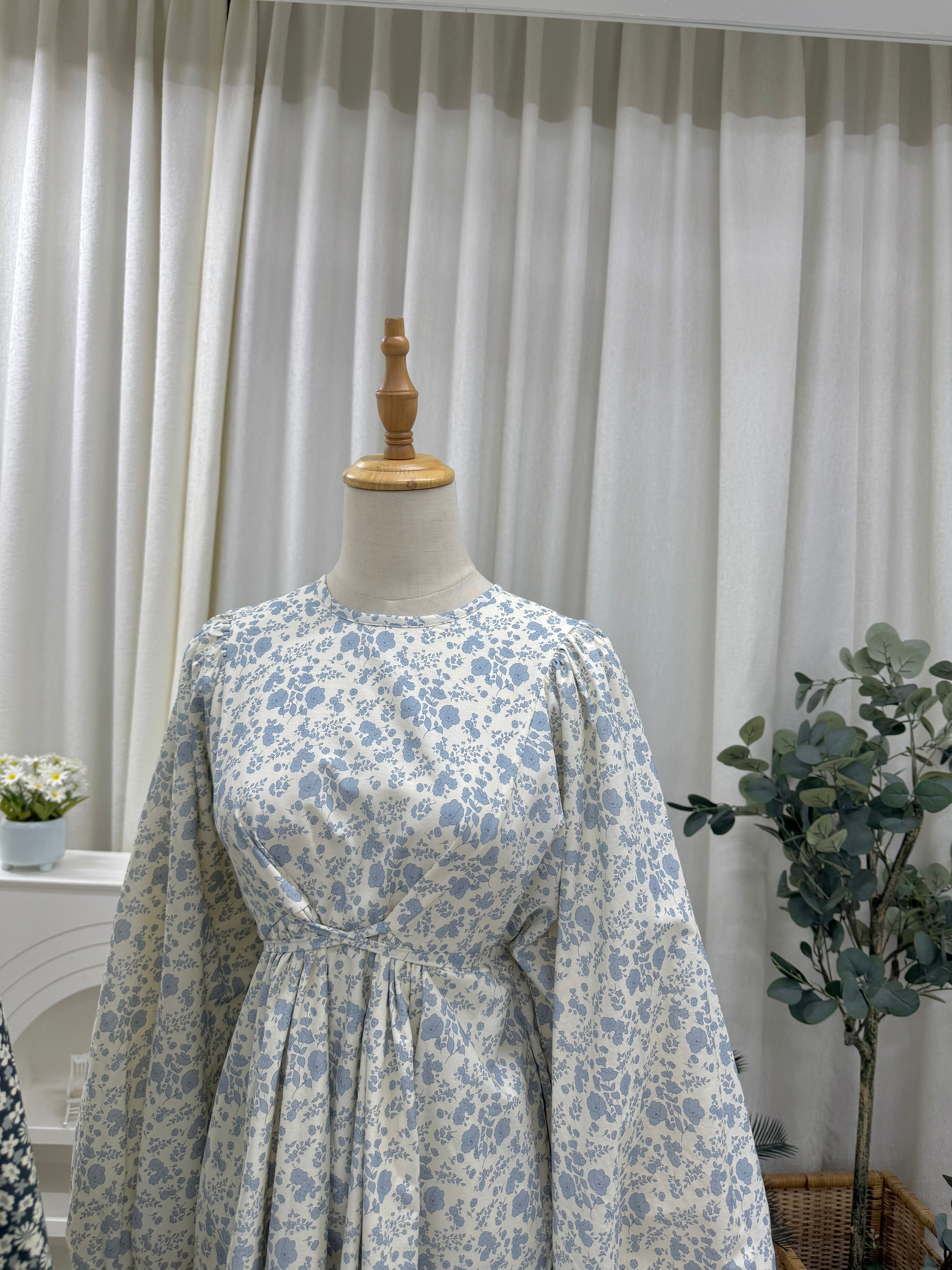 Happyvibes Faye Imprinted Tie Dress