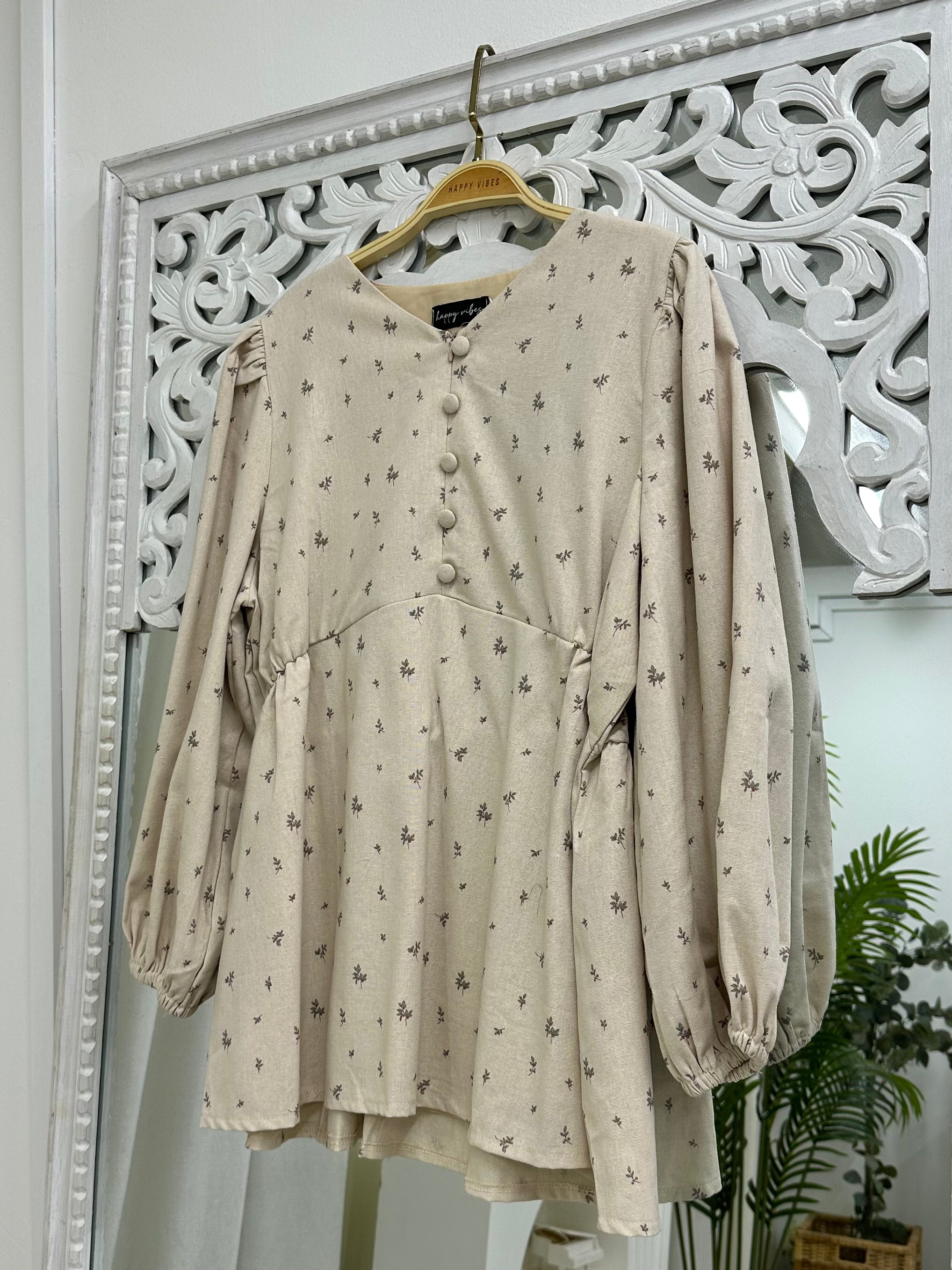 Arabella Peplum Linen Top