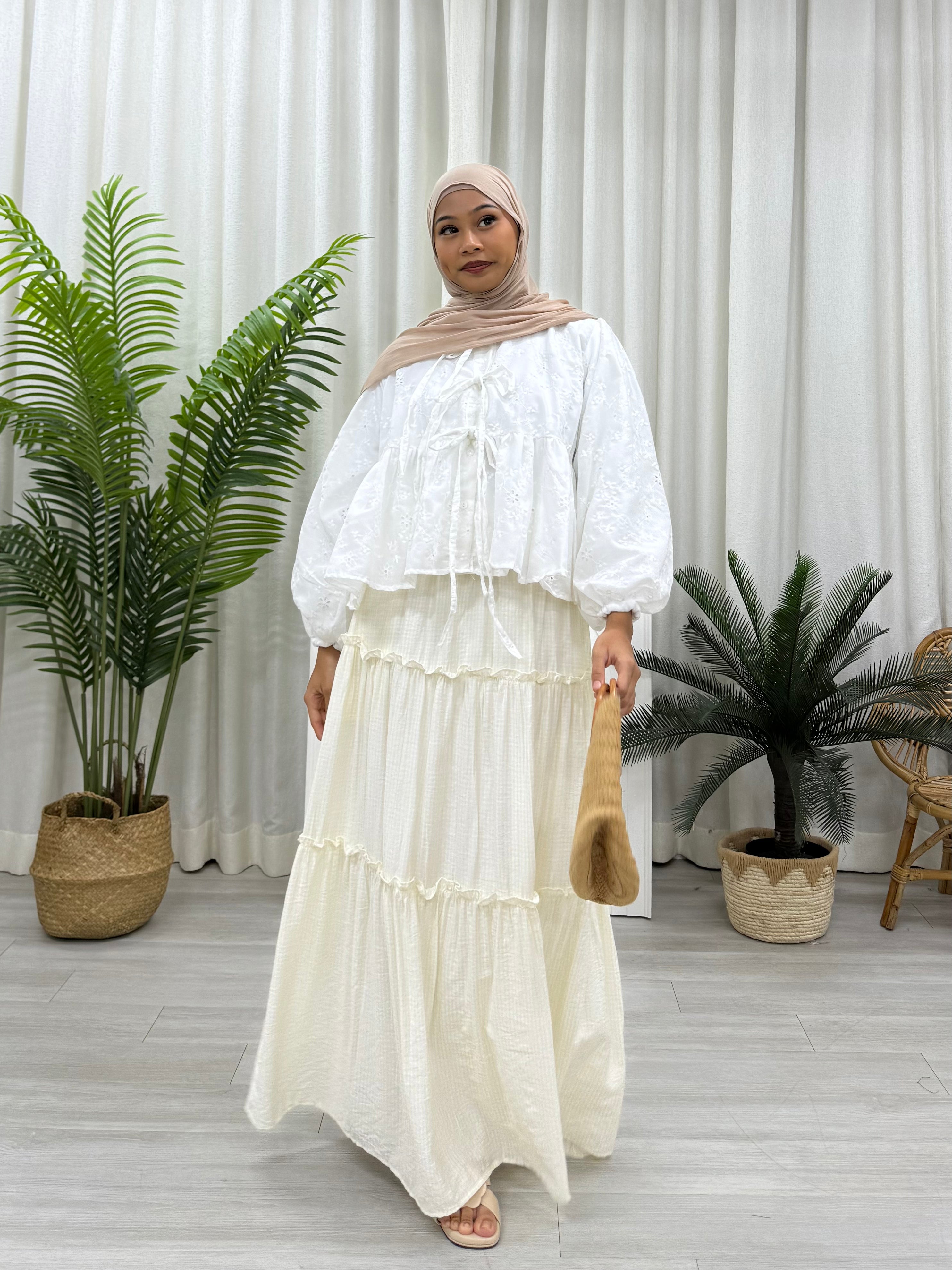 Dahlia Eyelet Ribbon Top - Attached Lining – Happy Vibes Dahlia Eyelet Ribbon Top - Attached Lining – Happy Vibes