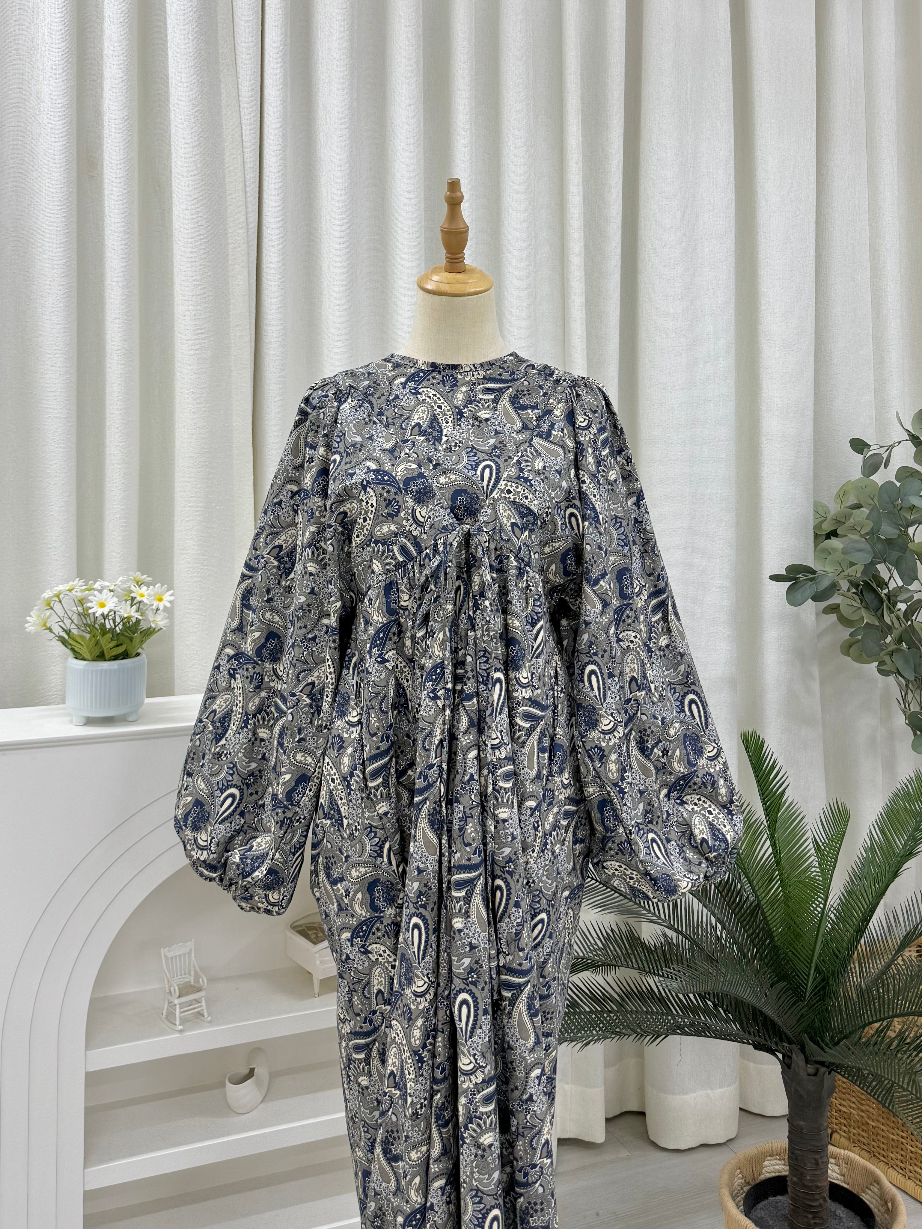 Happyvibes Faye Imprinted Tie Dress
