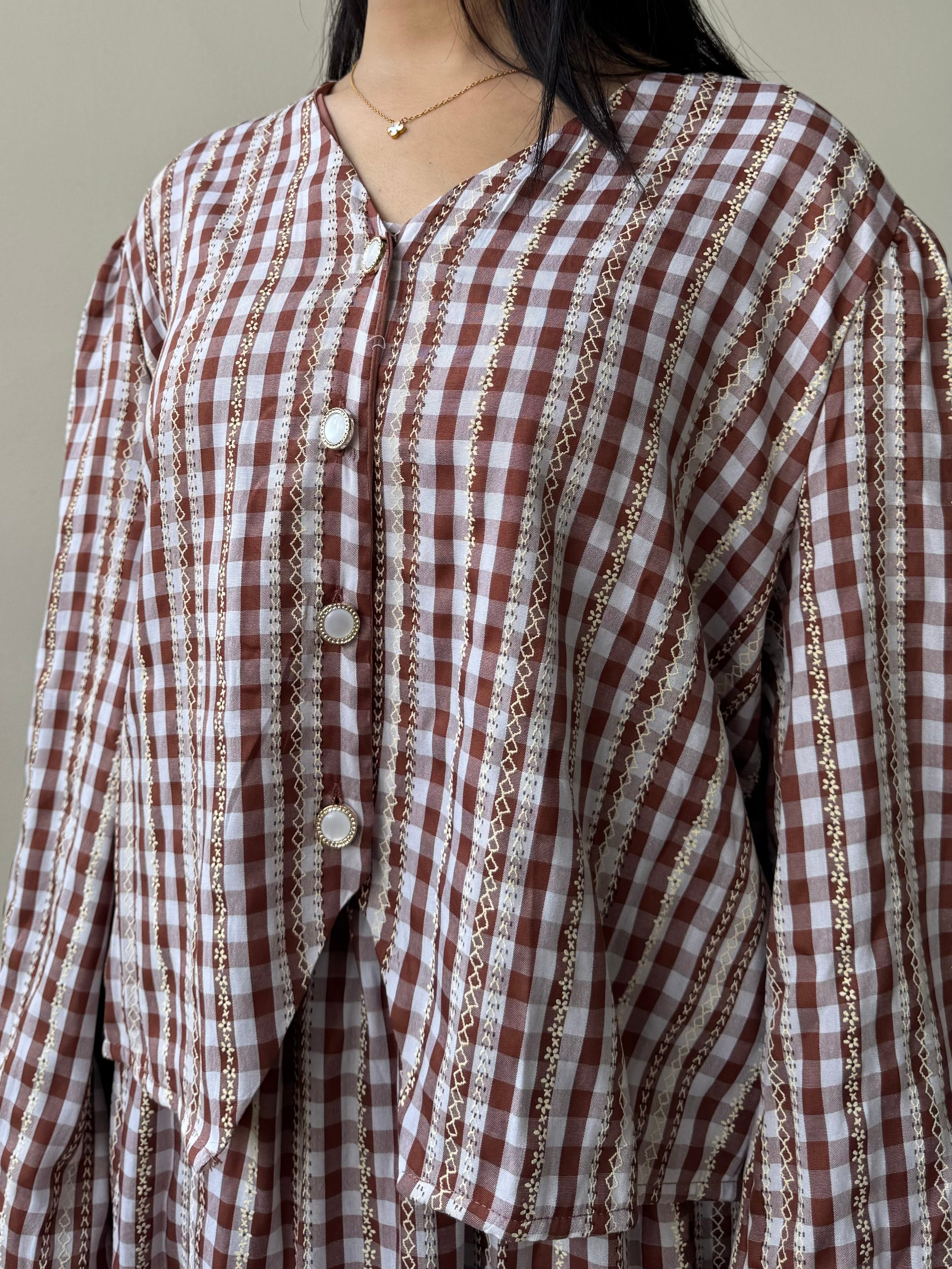 Safa Gingham Skirt Set