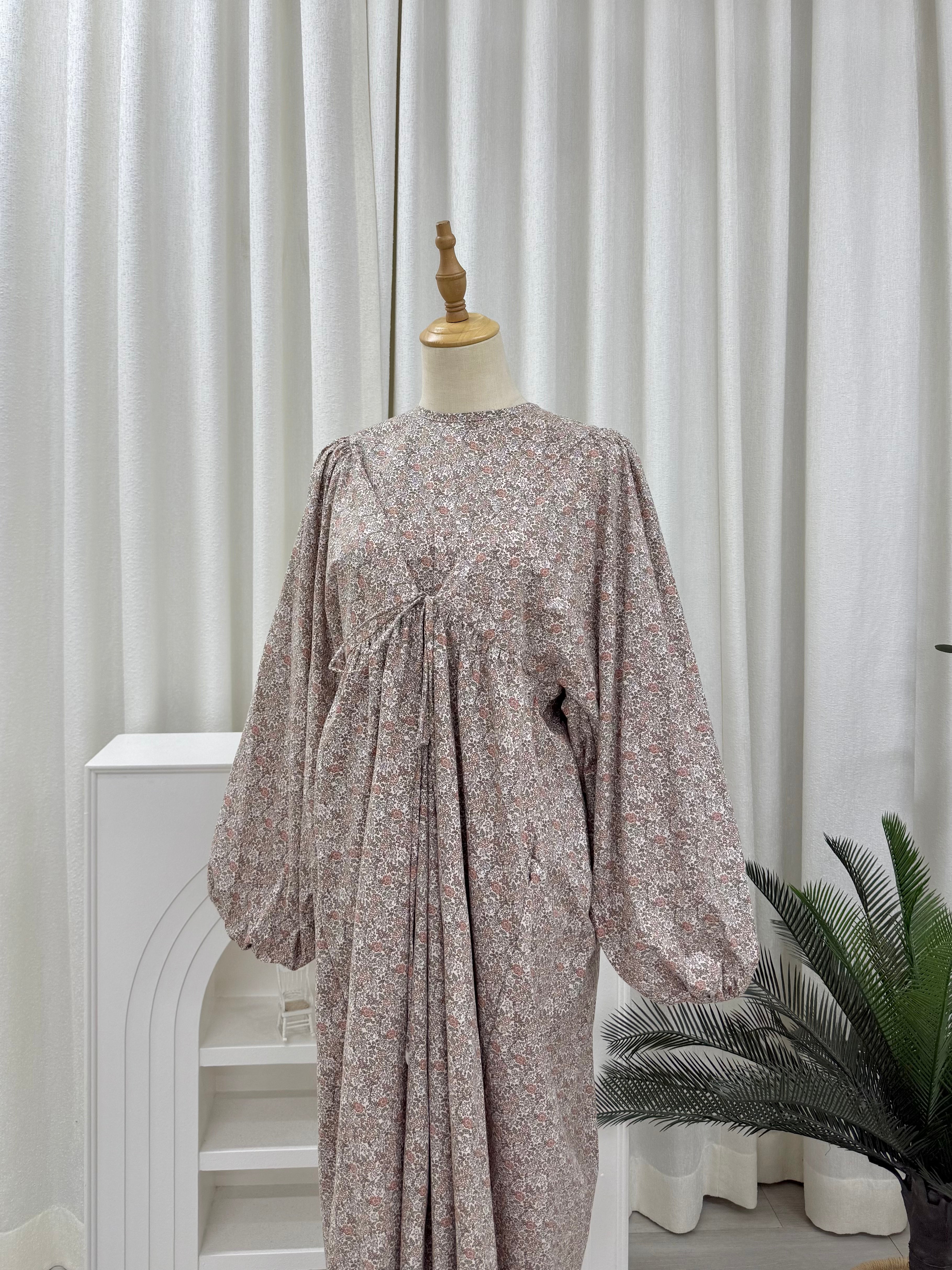 Happyvibes Faye Imprinted Tie Dress