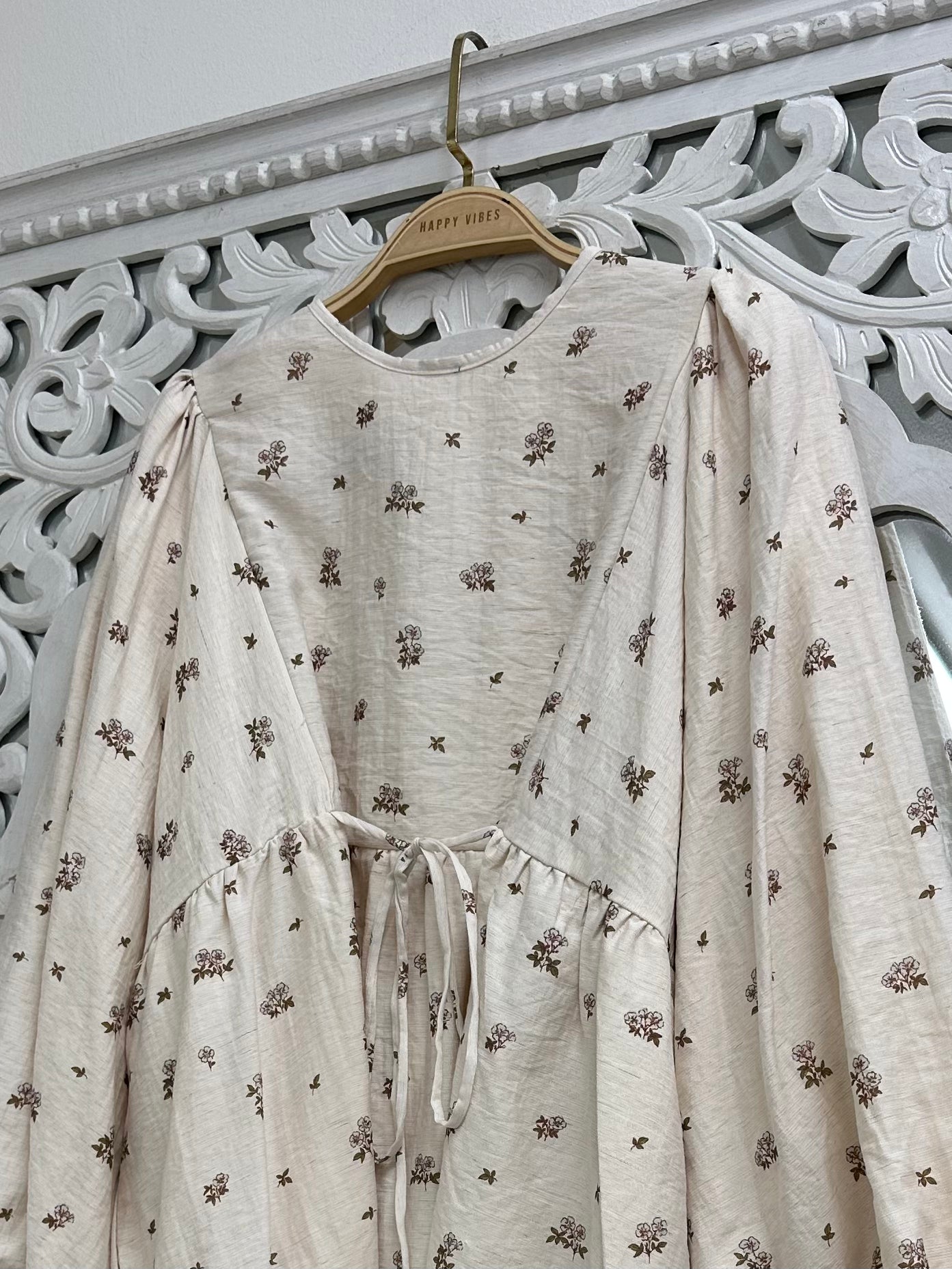 Faye Linen Tie Blouse HV Label