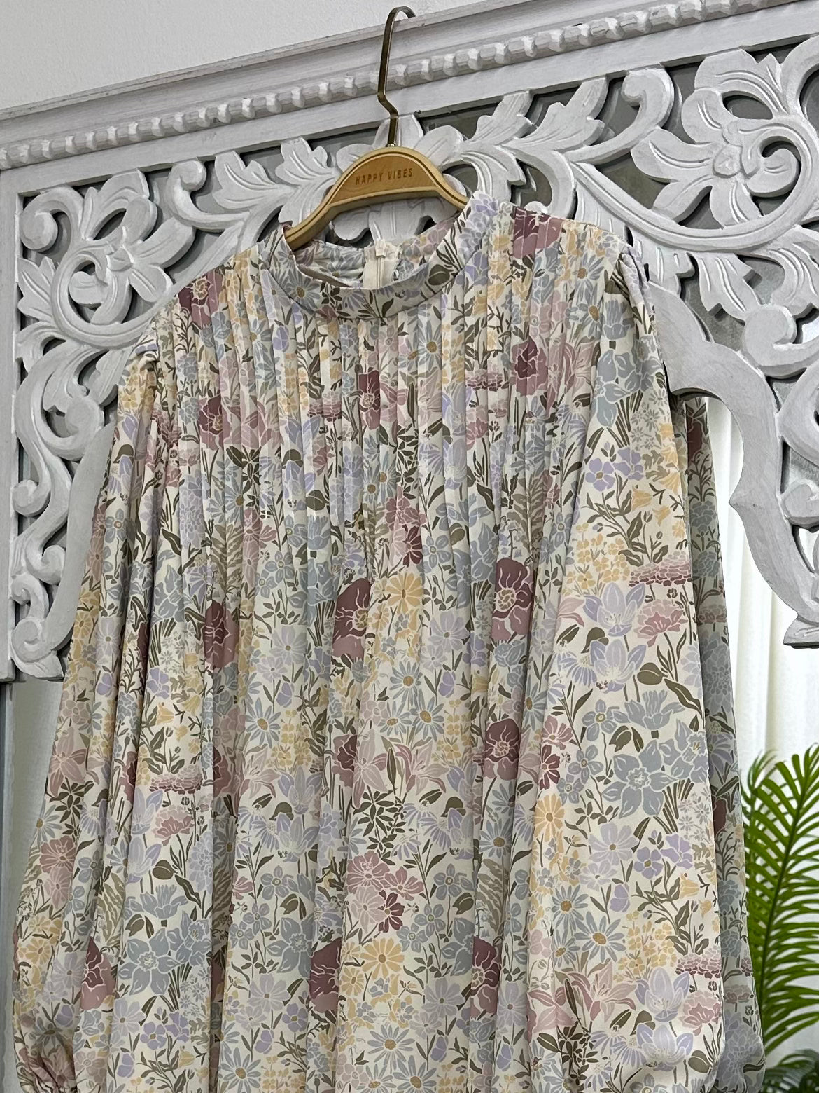 Rina Pleated Maxi Dress Chiffon HV Label