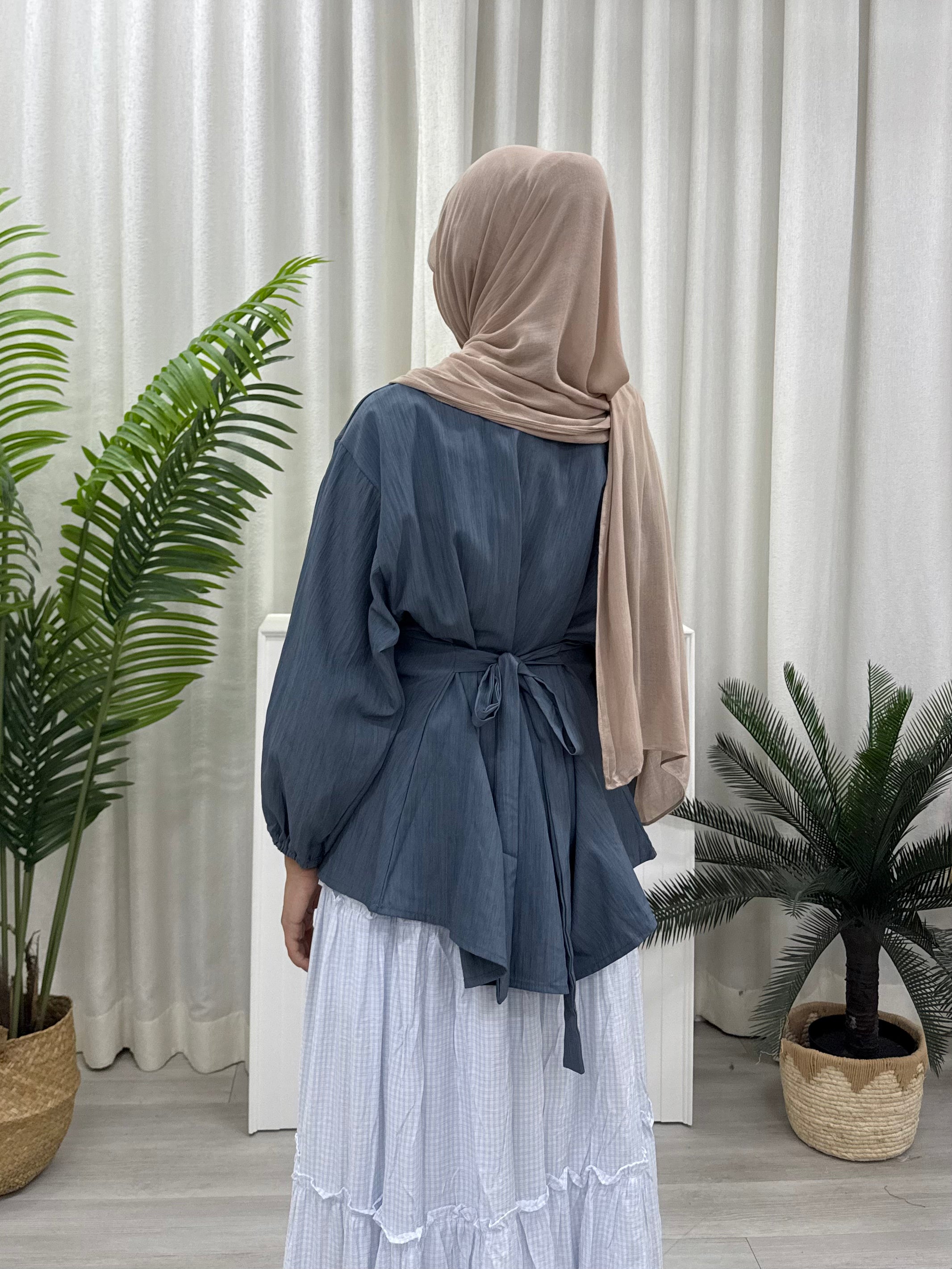 Hanis Basic Tie Blouse - Everyday Top