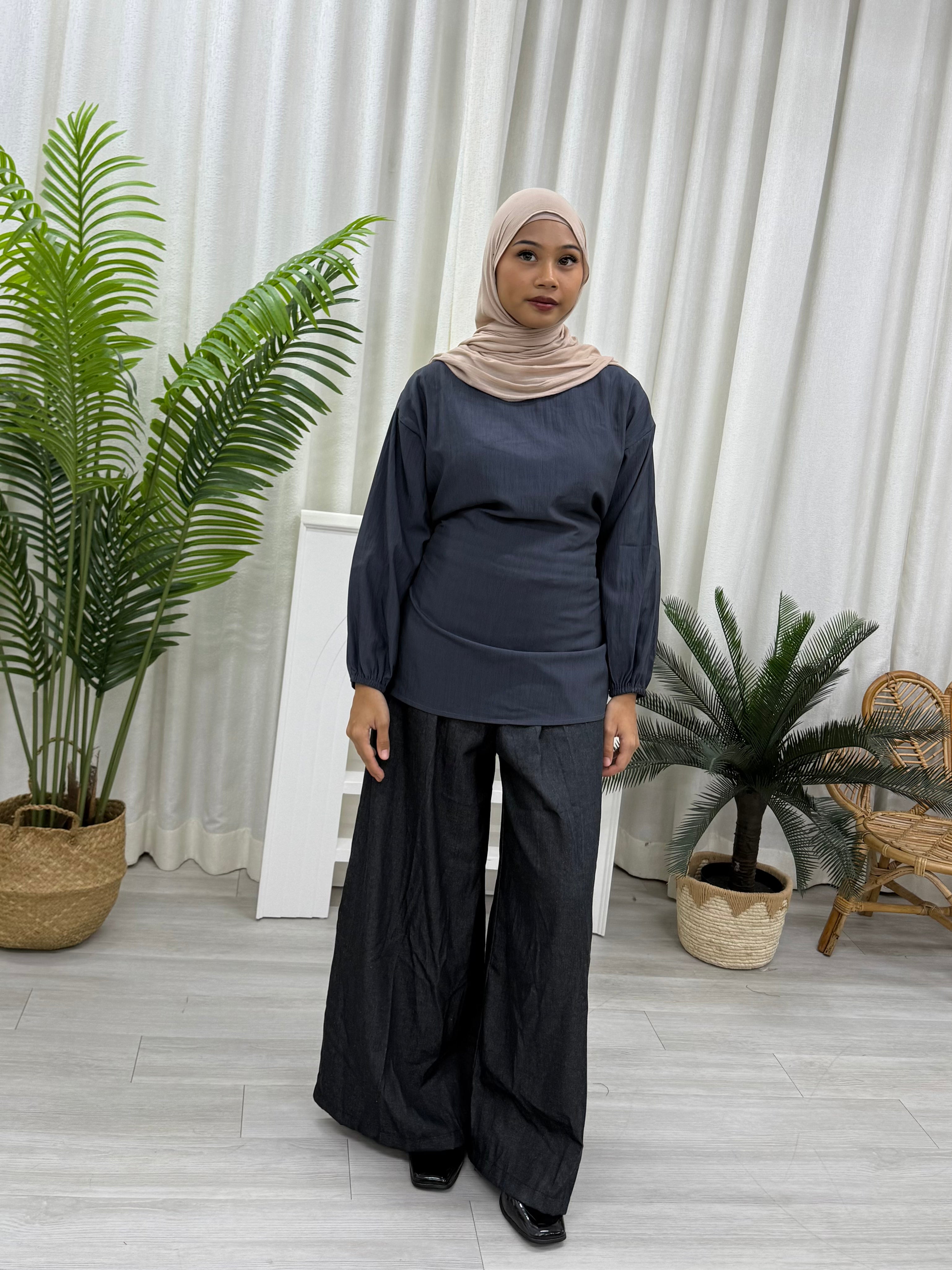 Hanis Basic Tie Blouse - Everyday Top