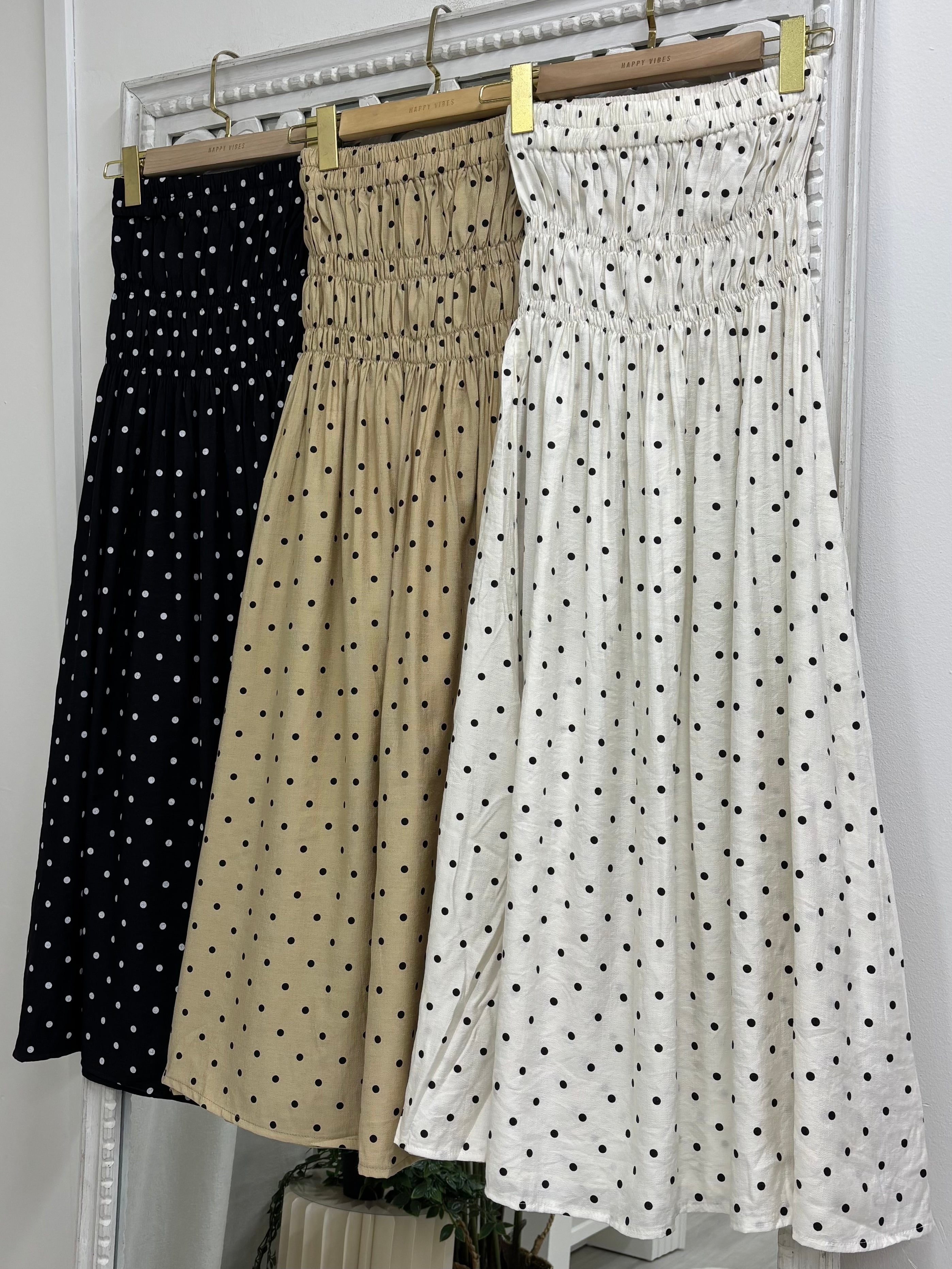Delisha Smocked Polka Skirt