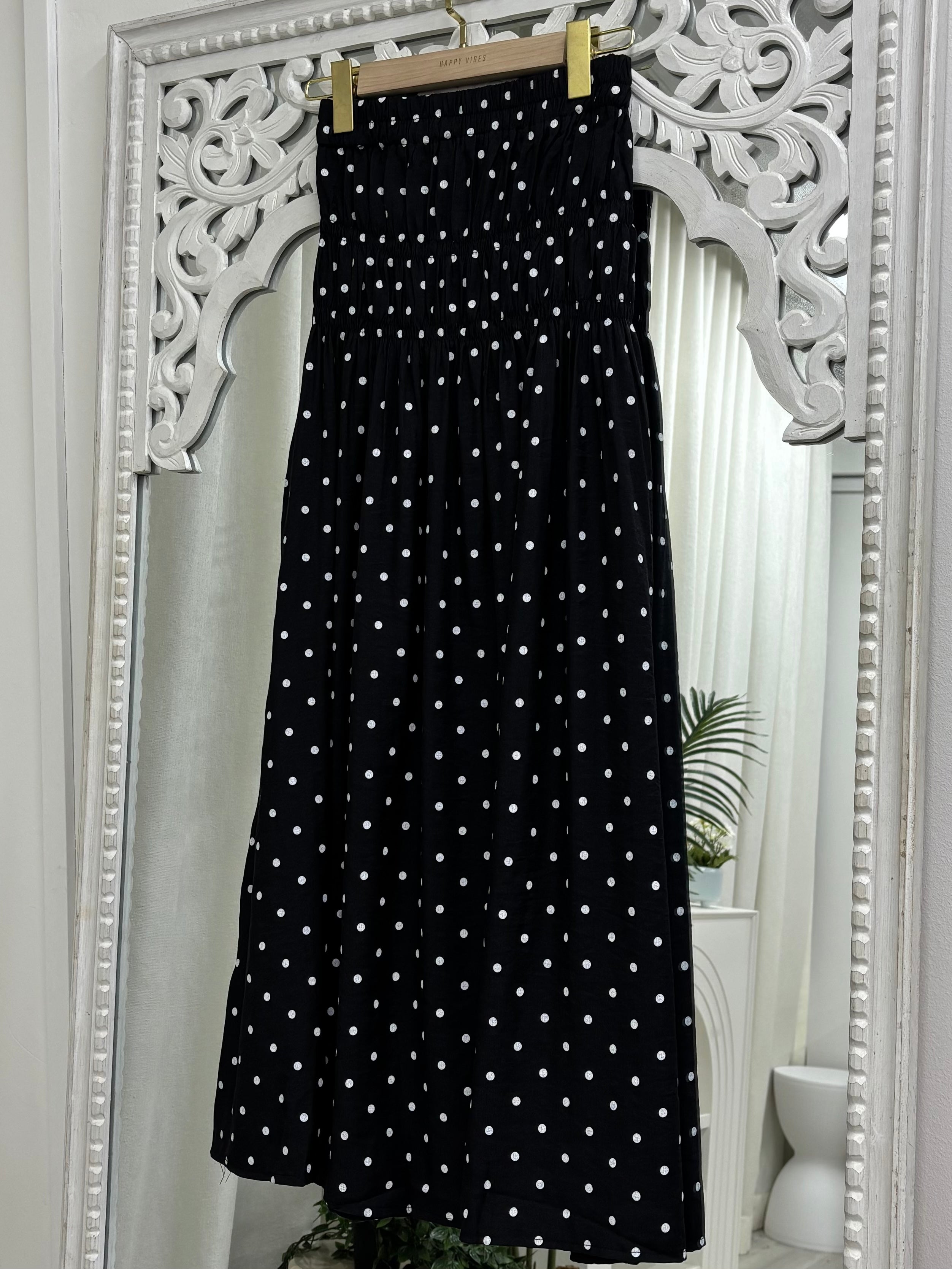 Delisha Smocked Polka Skirt
