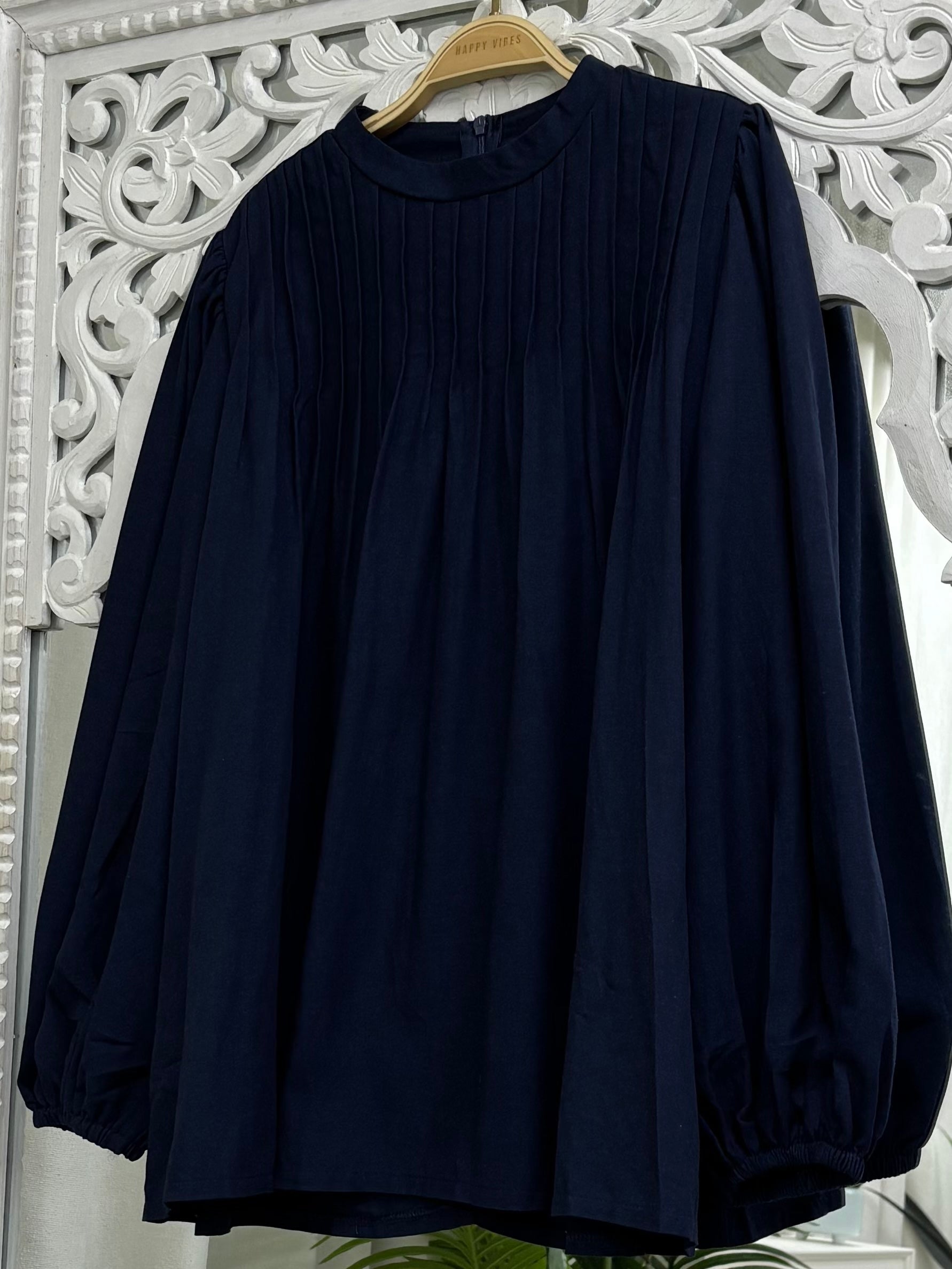 Rina Pleated Top Cotton Linen
