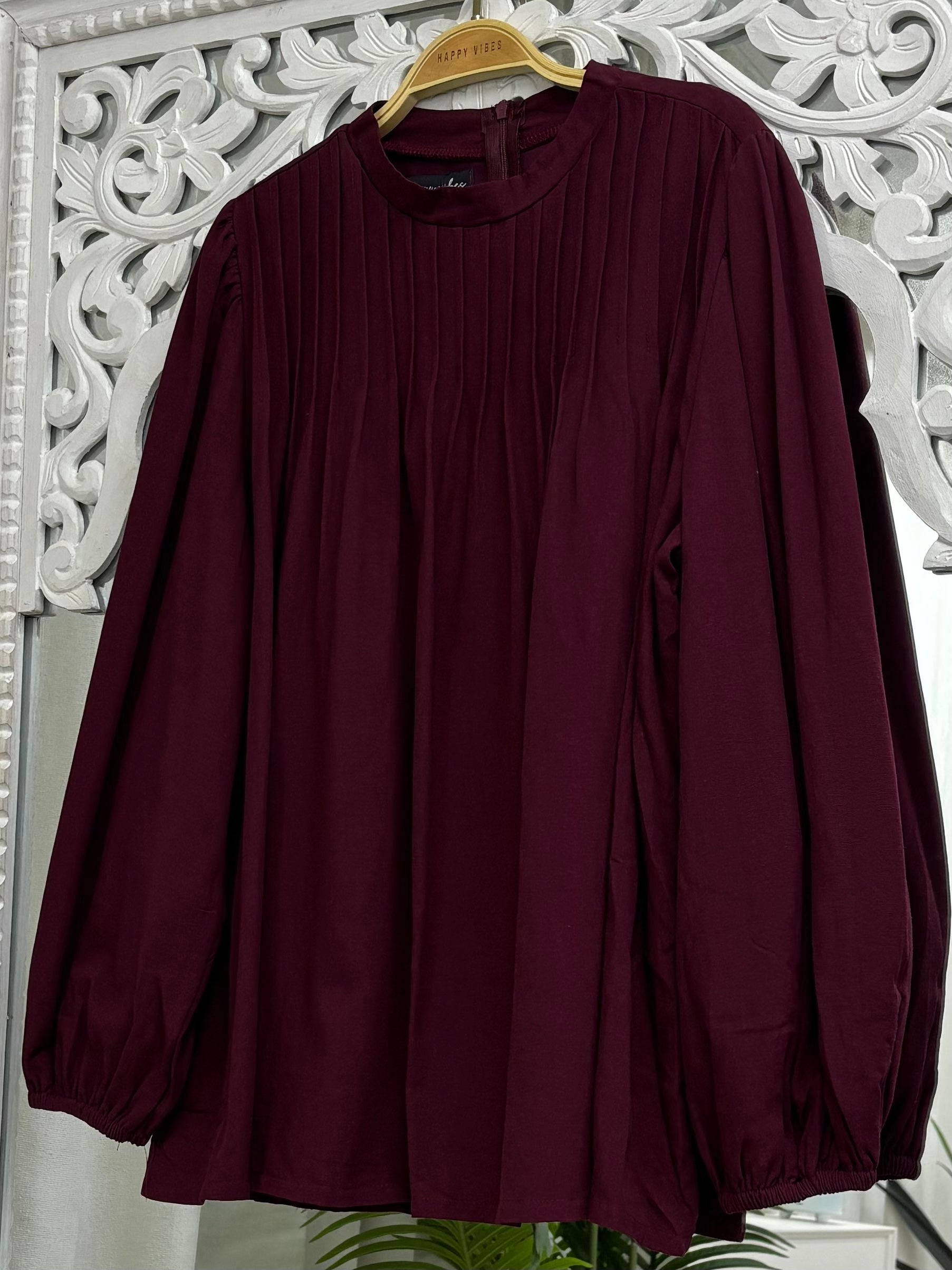 Rina Pleated Top Cotton Linen