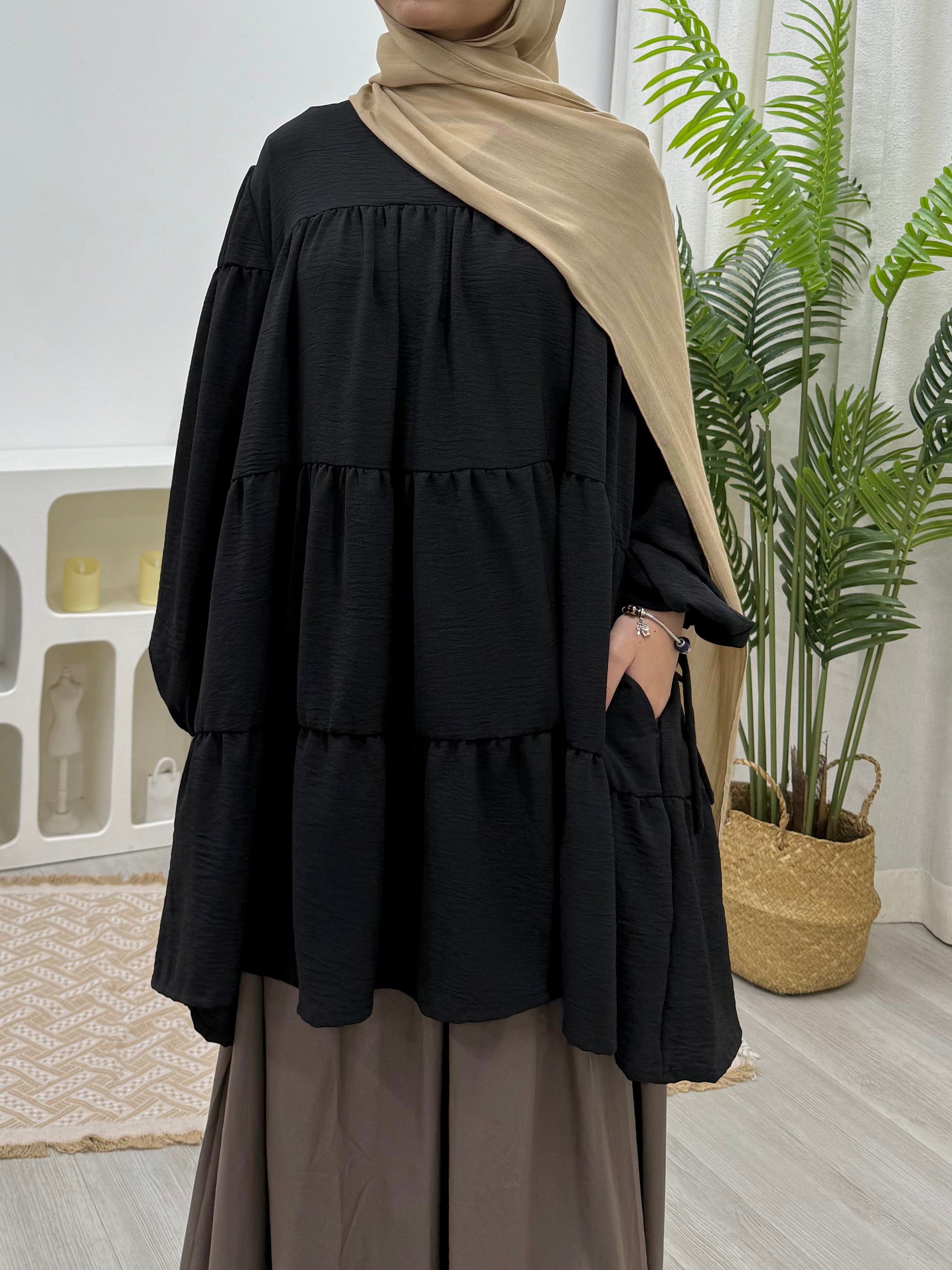 Ellie Tiered Tunic - Crinkle HV Label