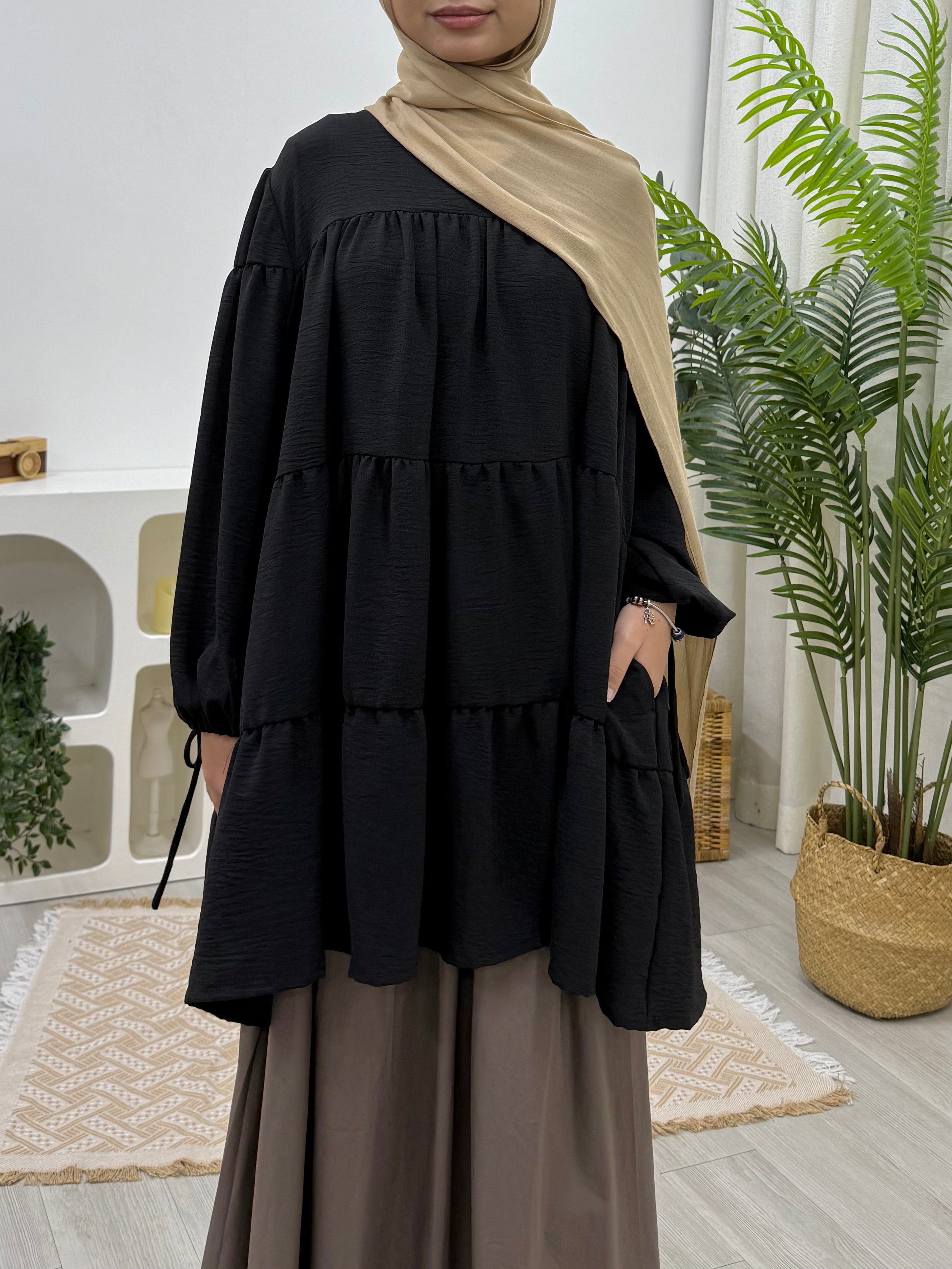 Ellie Tiered Tunic - Crinkle HV Label