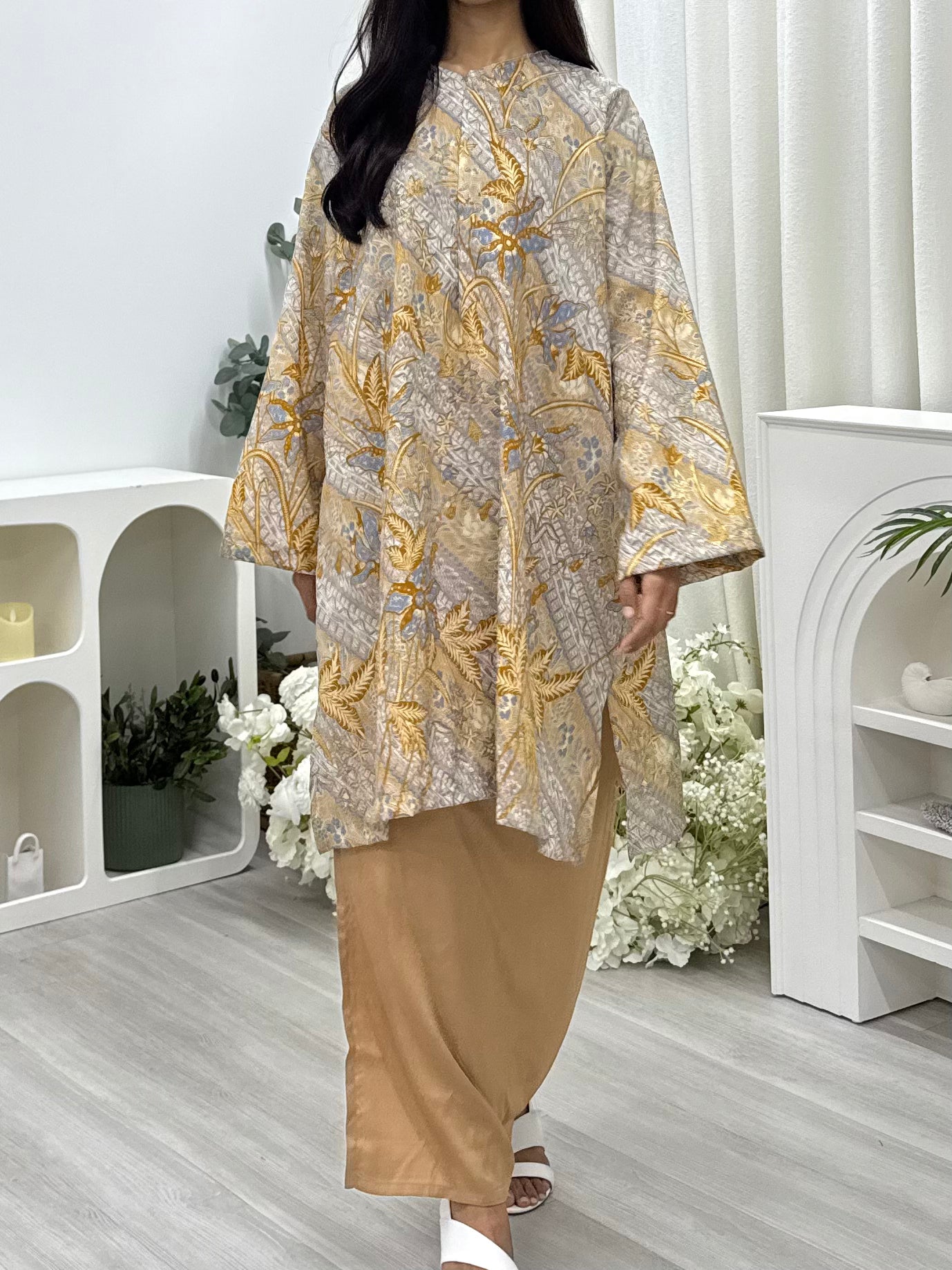 Oversized Batik Midi Tunic