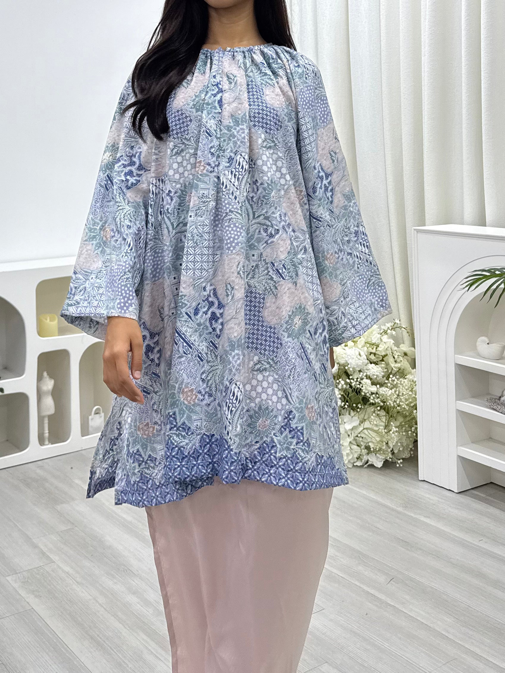 Raglan Sleeve Batik Tunic - Nursing Friendly