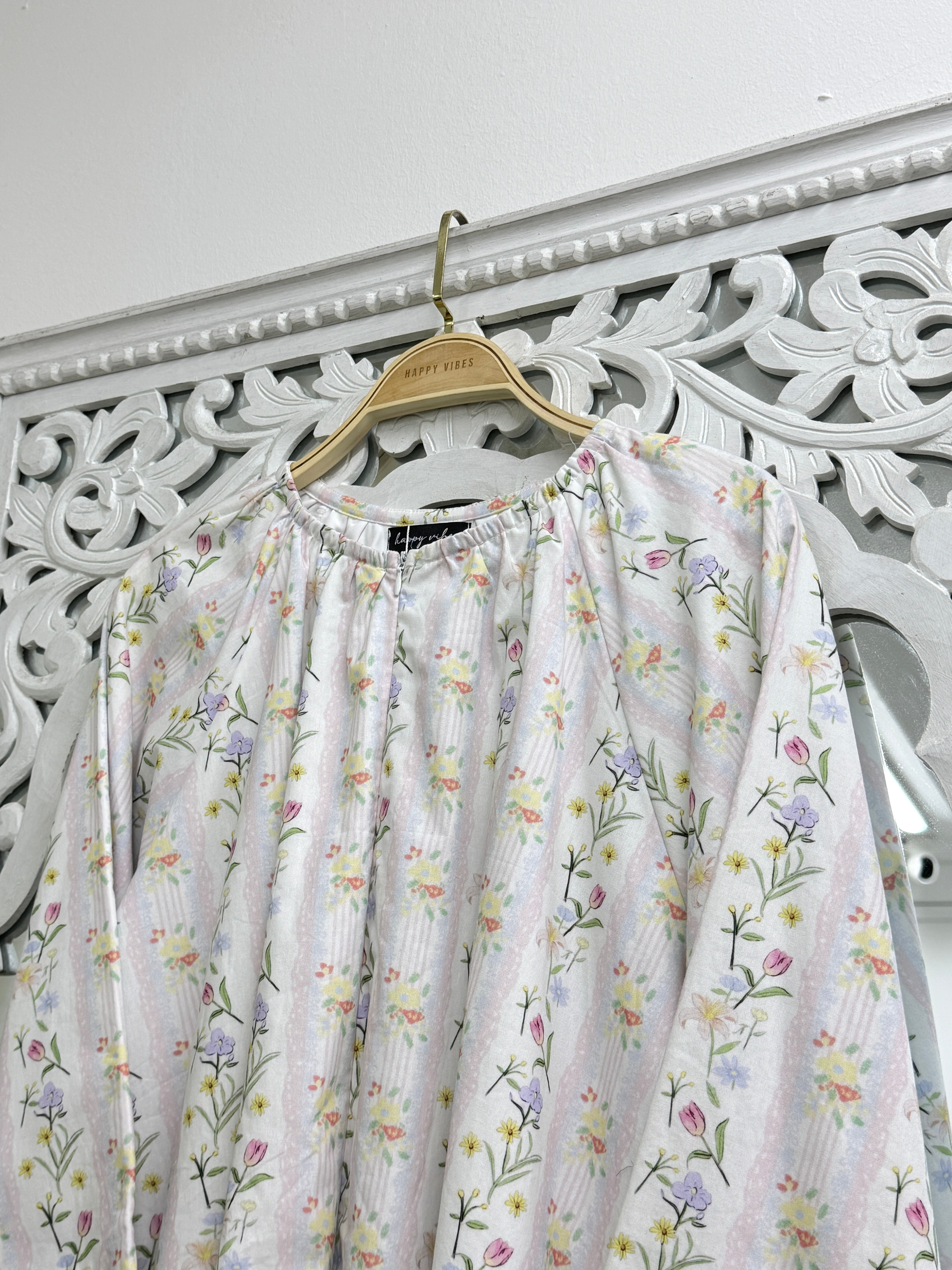 Azure Raglan Cotton Blouse