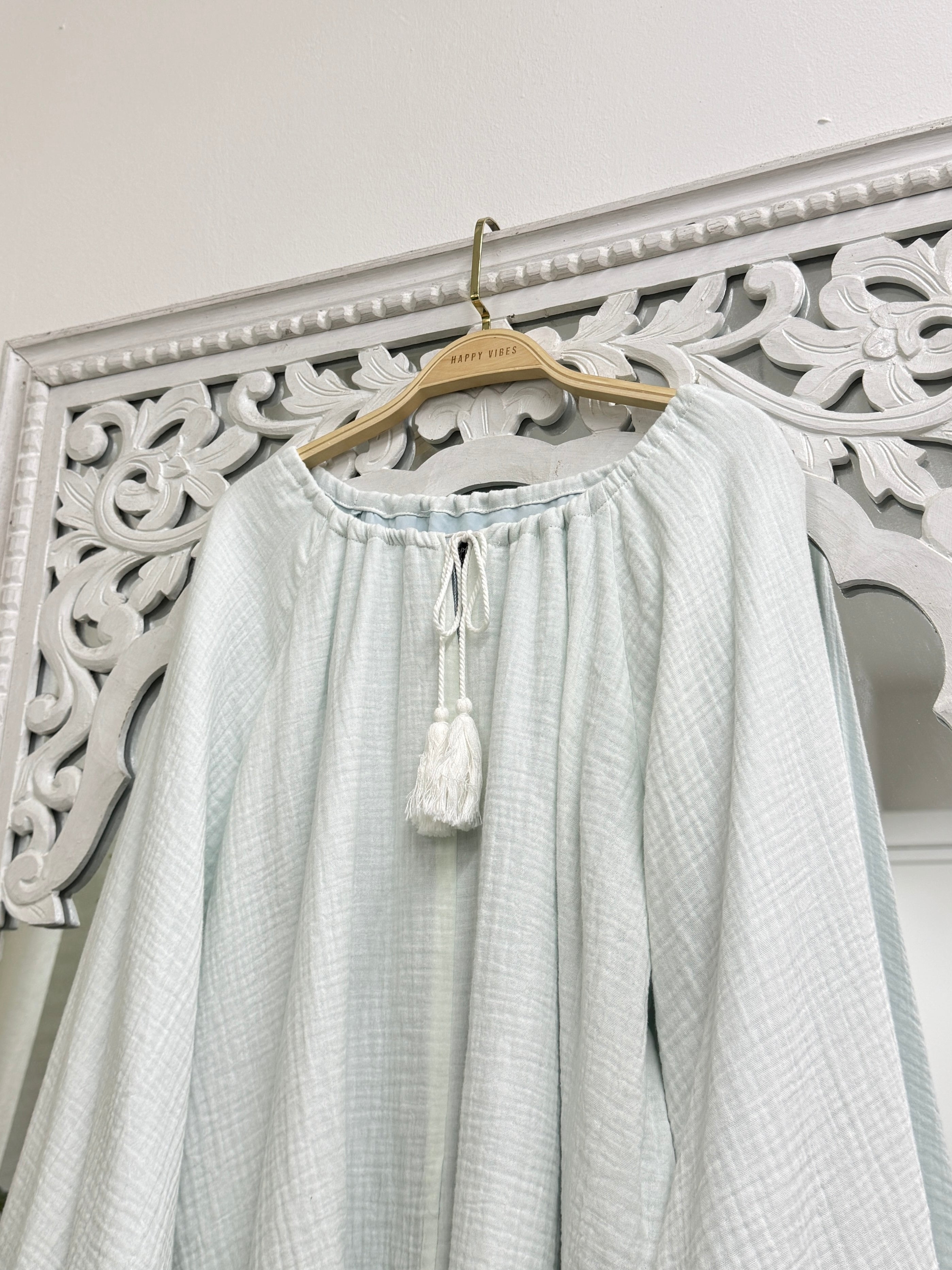 Tassel Cotton Foam Blouse