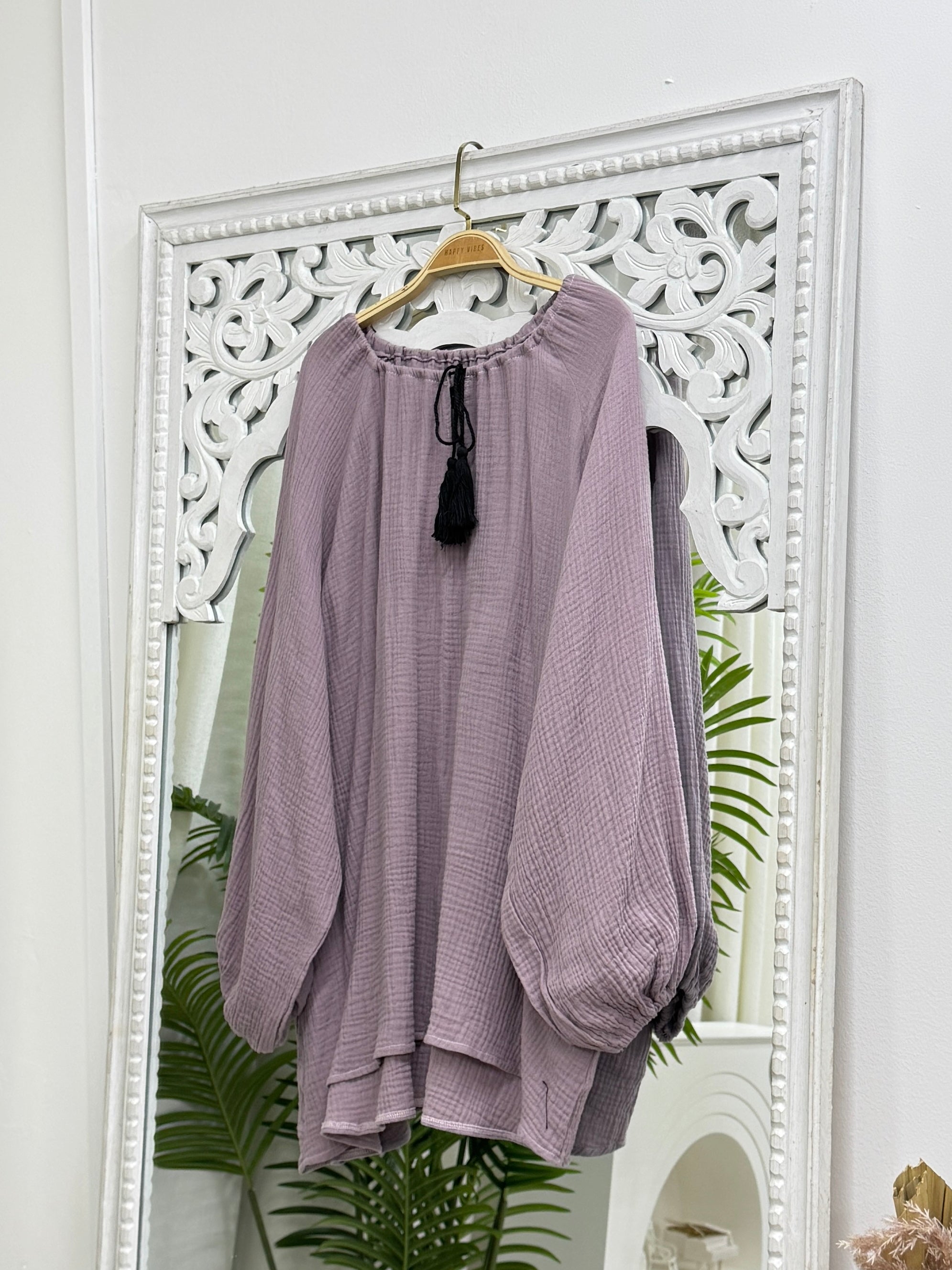 Tassel Cotton Foam Blouse