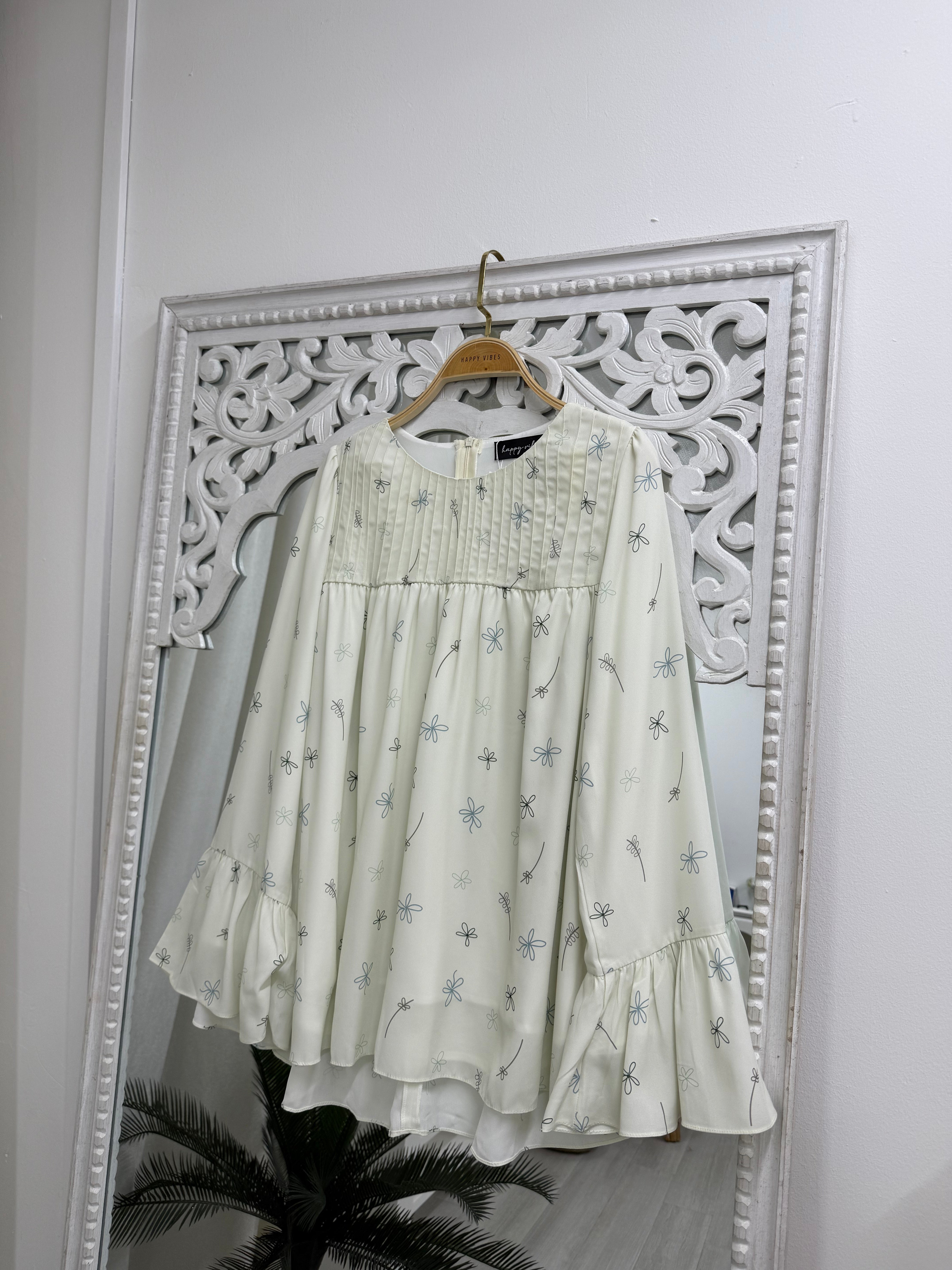 Ethereal Printed Flounce Top