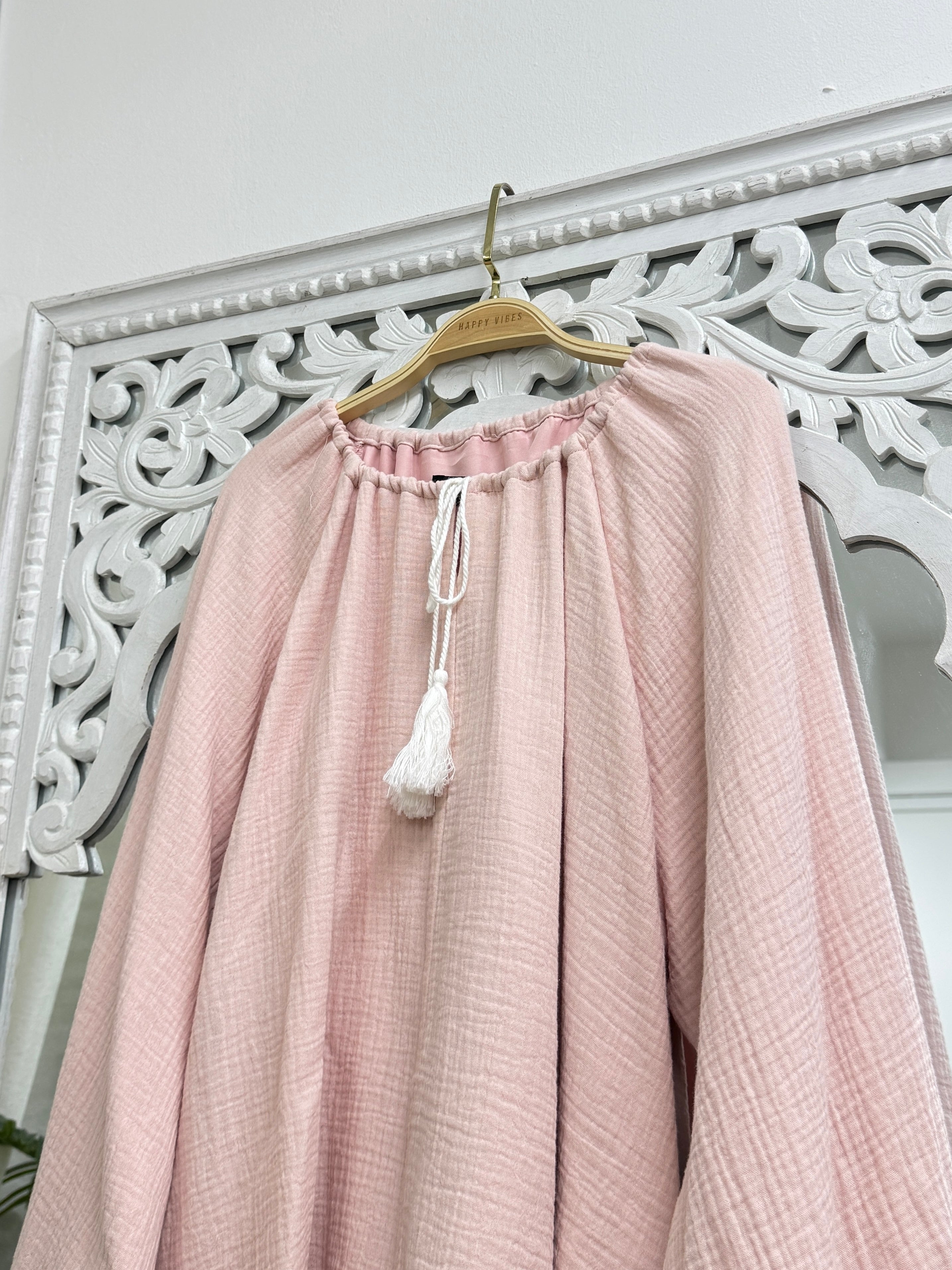 Tassel Cotton Foam Blouse