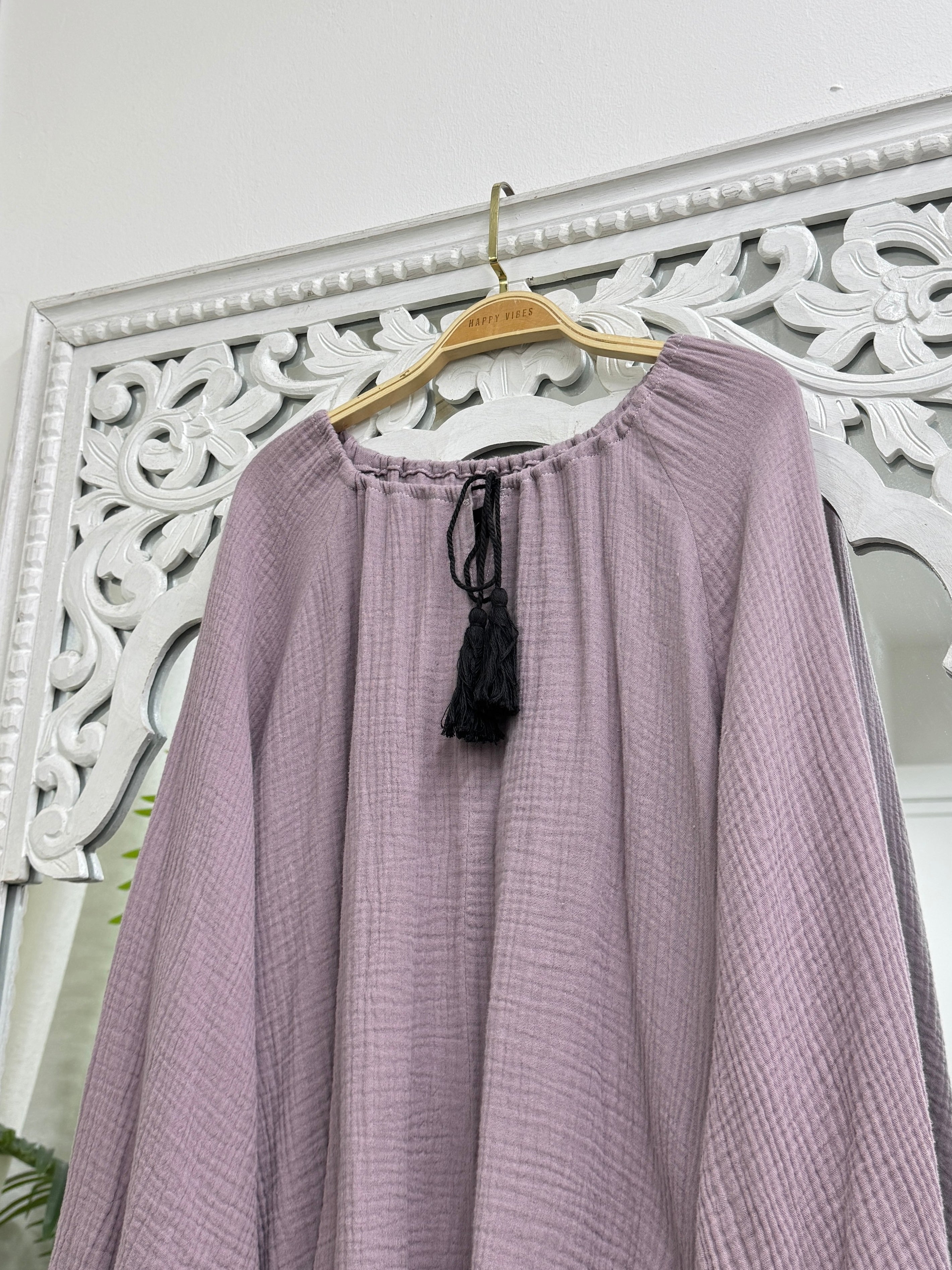 Tassel Cotton Foam Blouse