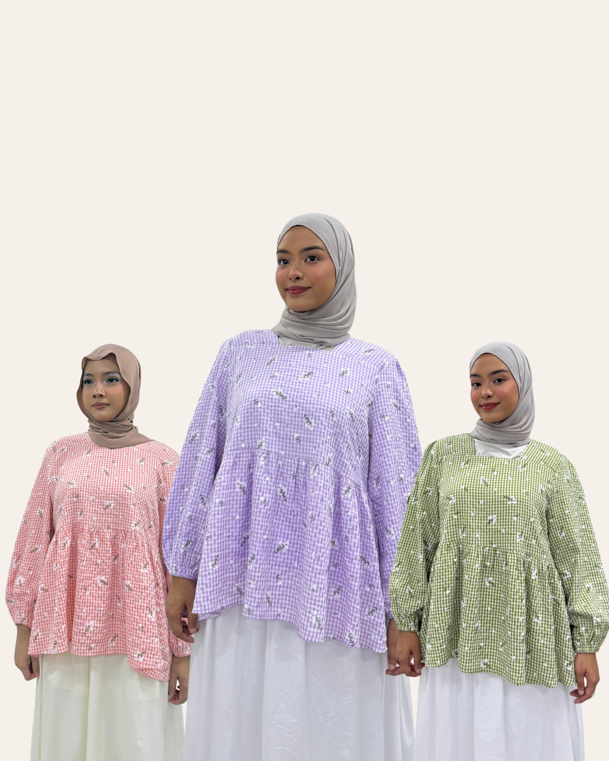 Boat Neck Babydoll - Gingham