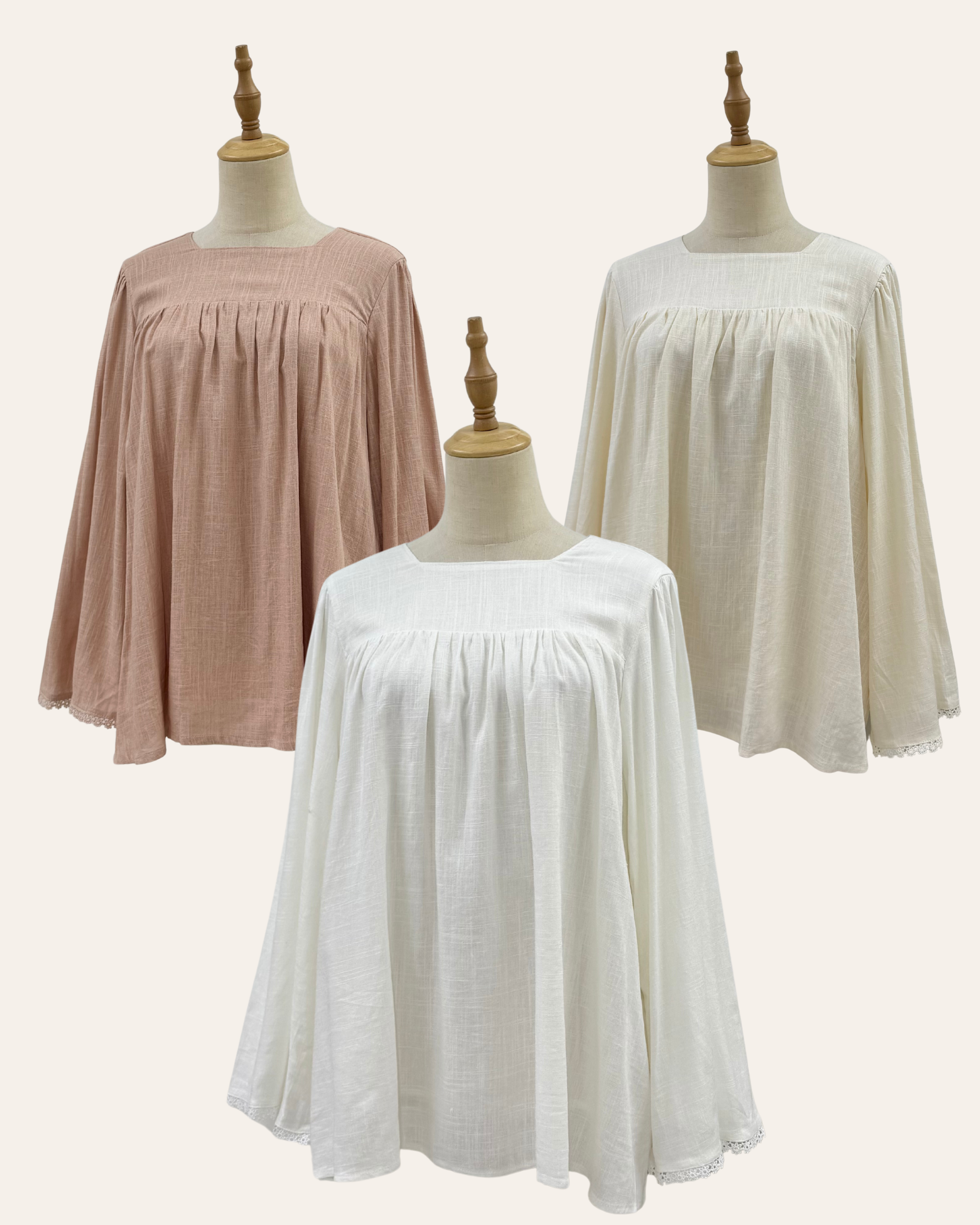Zora Linen Lace Top HV Label