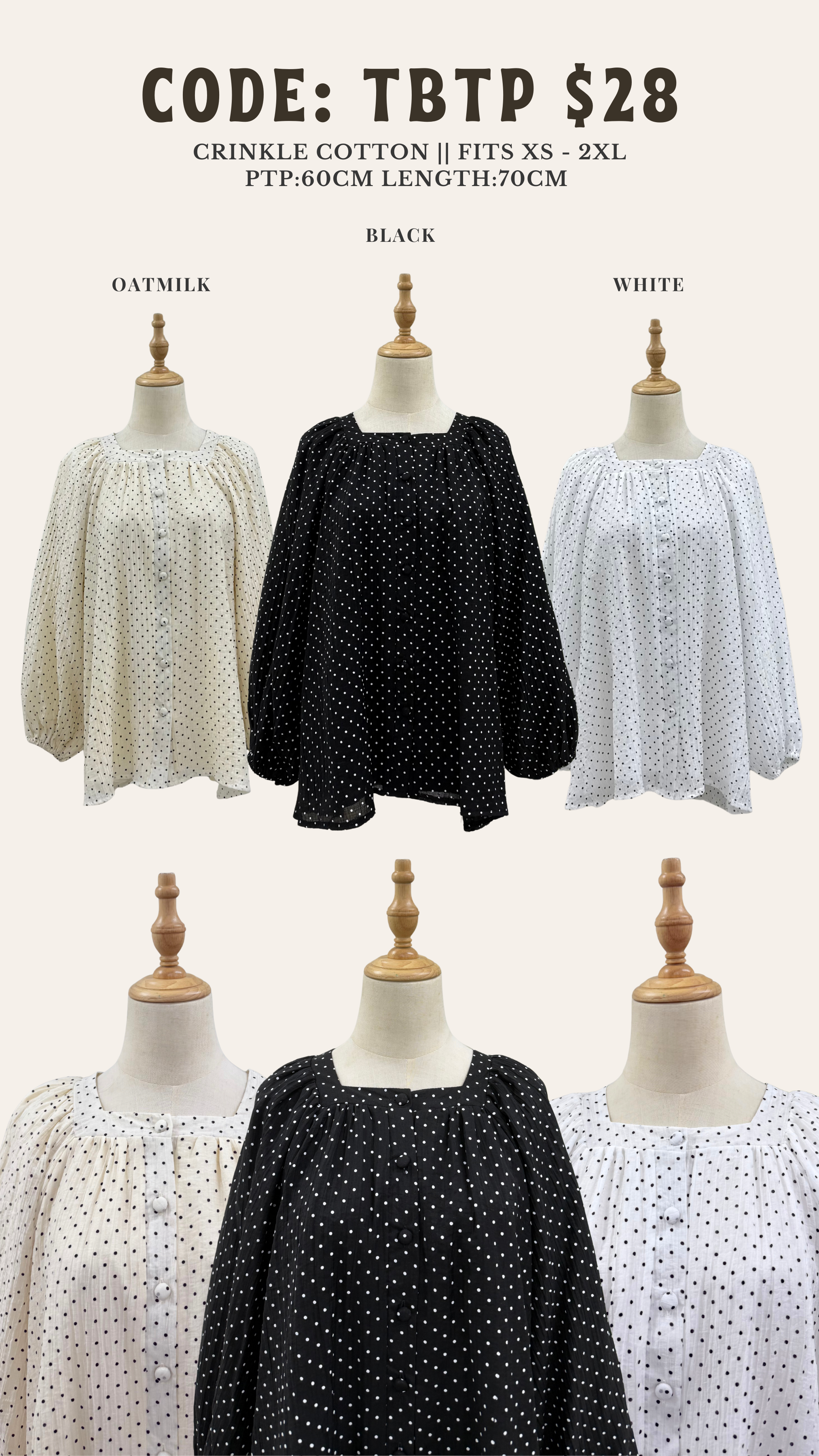 Thea Buttondown Top - Polkadot