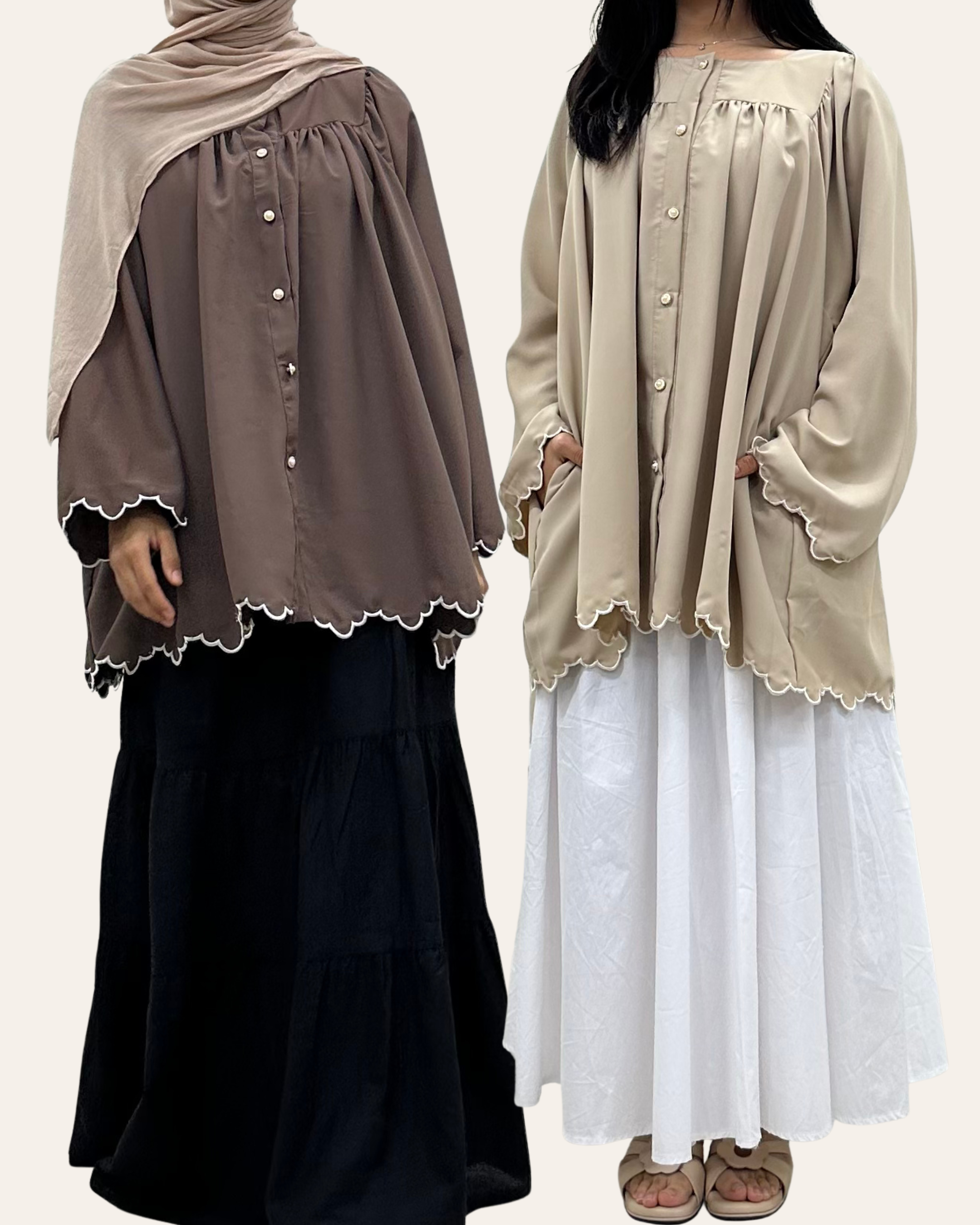 Nova Button Simple Sulam Top