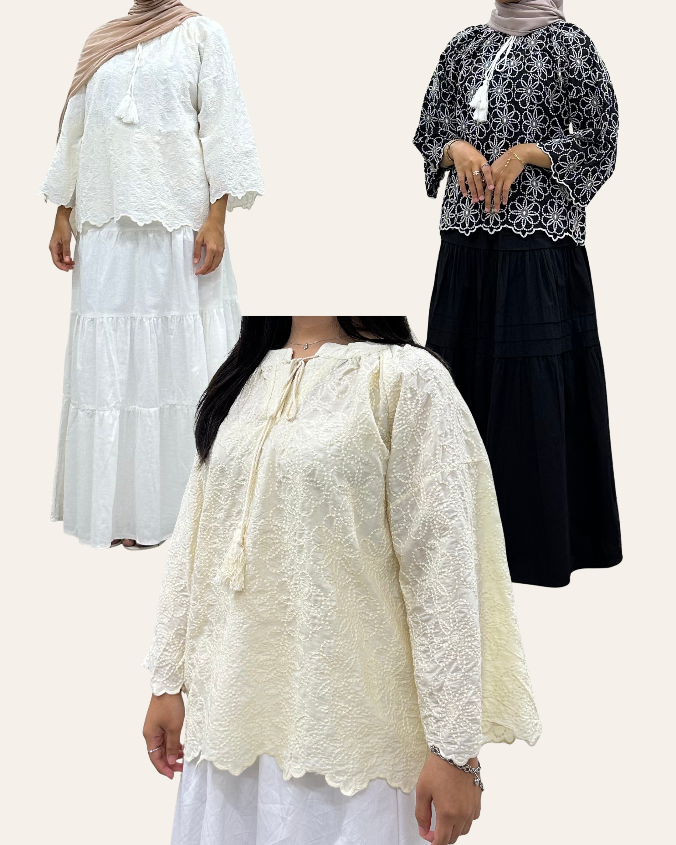 Flora Embroidered String Top