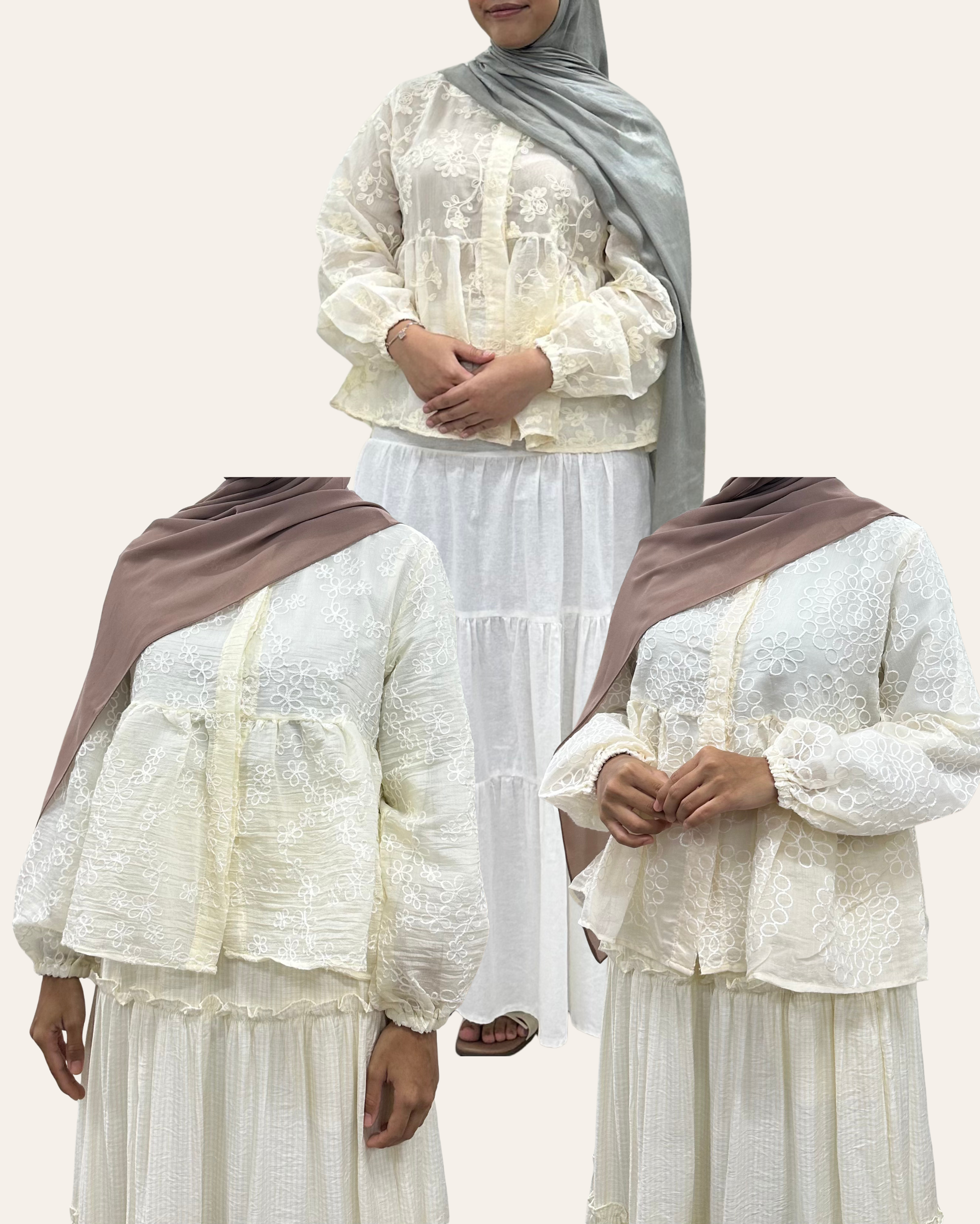 Rumi Embroidered Petals Top