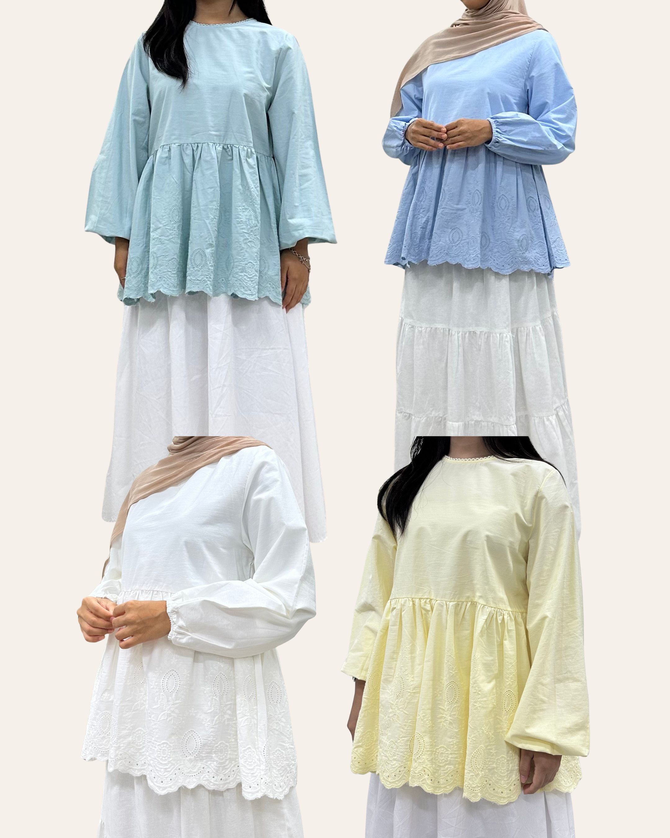 Rose Eyelet Babydoll Blouse