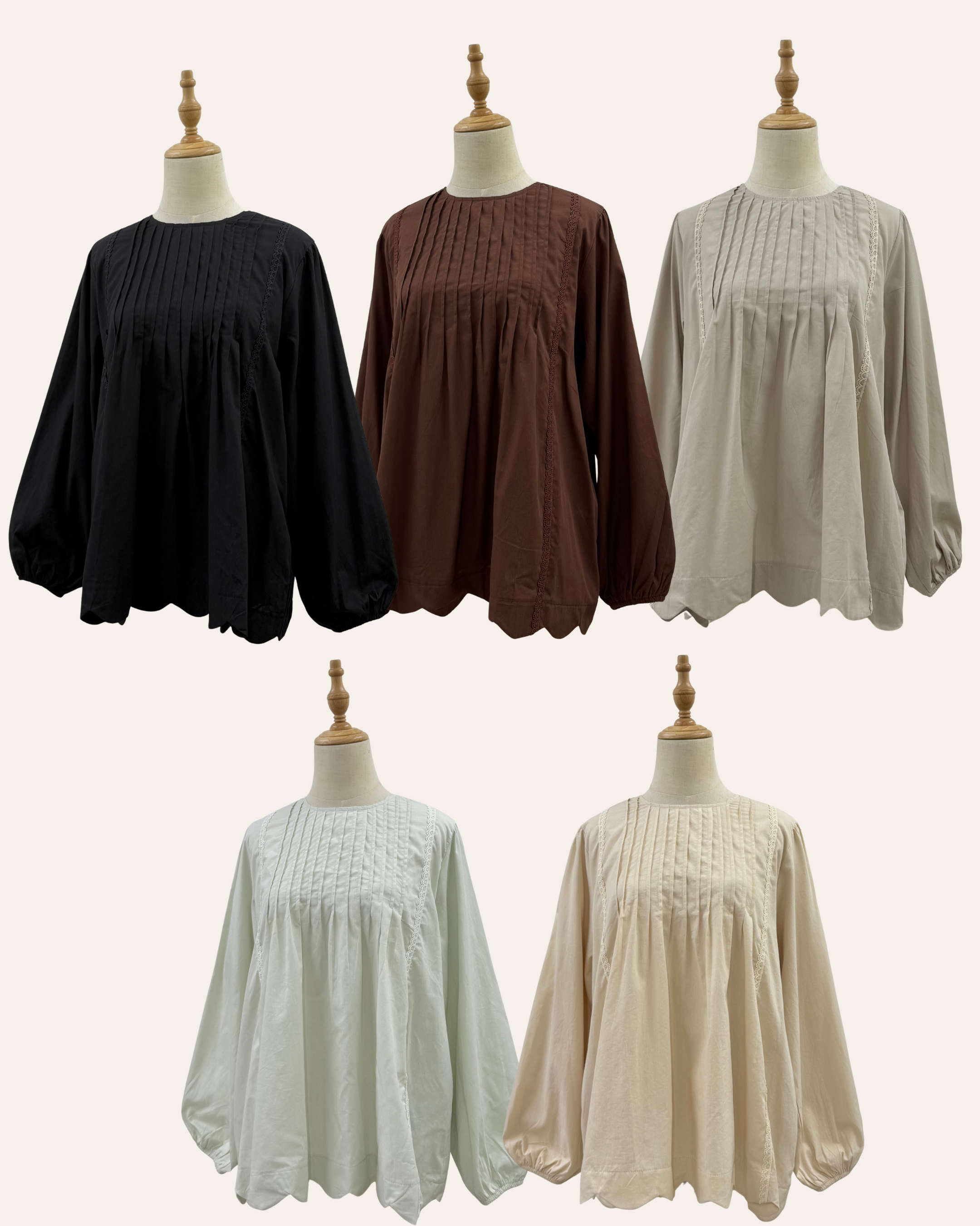 Maison Lace Pleat Blouse