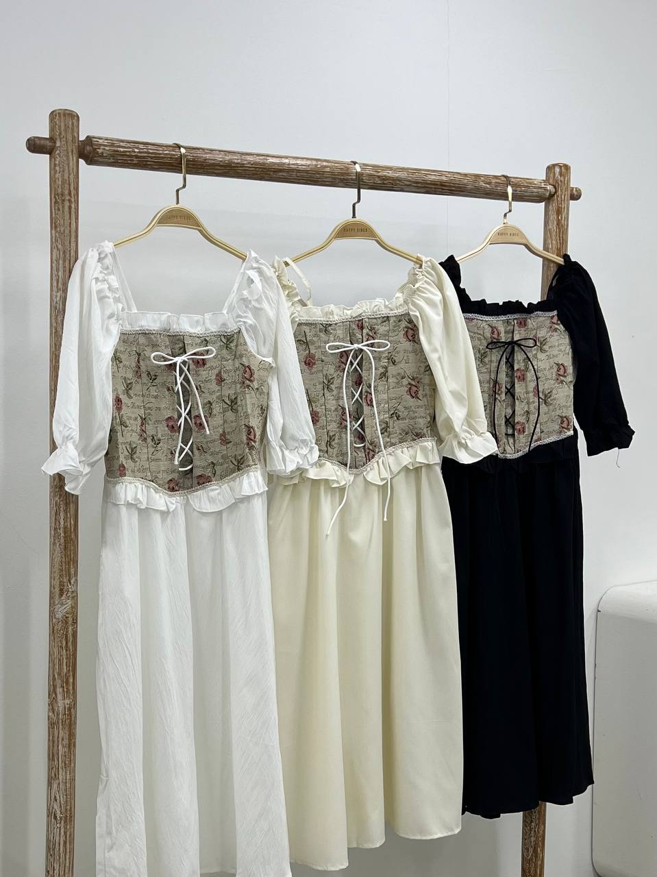 Rose Corset Smock Milkmaid Dress