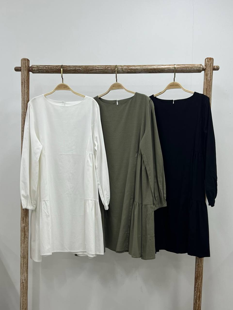 Side Tiered Linen Tunic - Elastic Sleeve