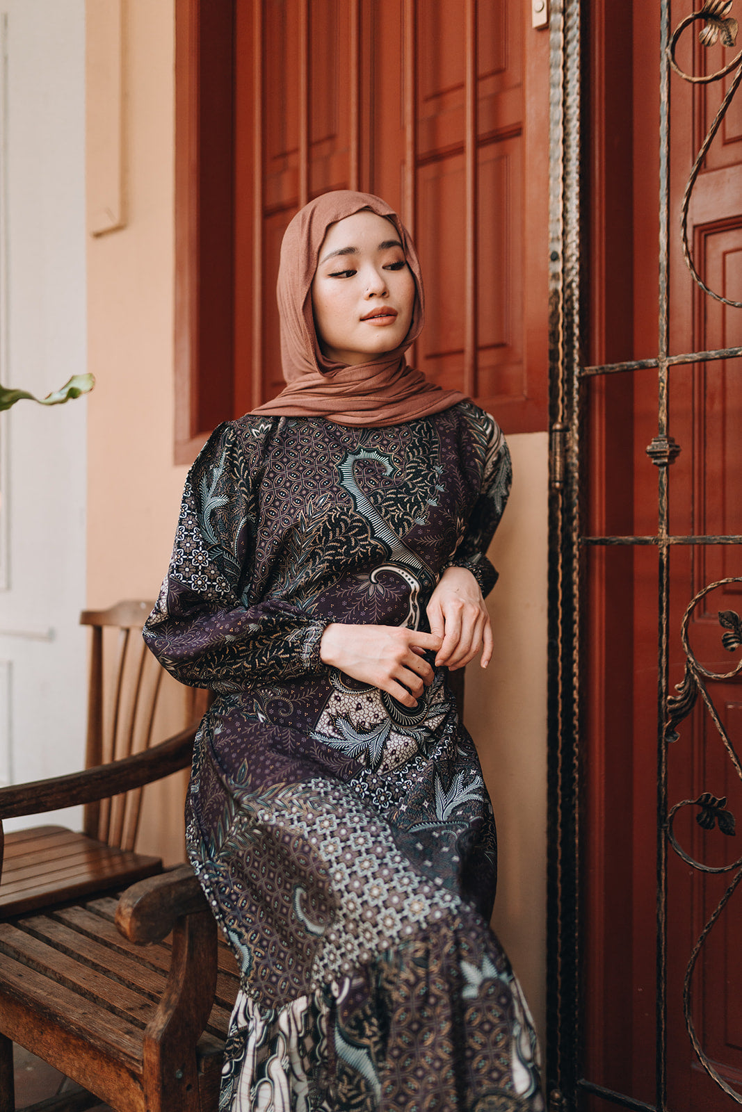 Batik Square Neck Ruffle Dress - Nafisah