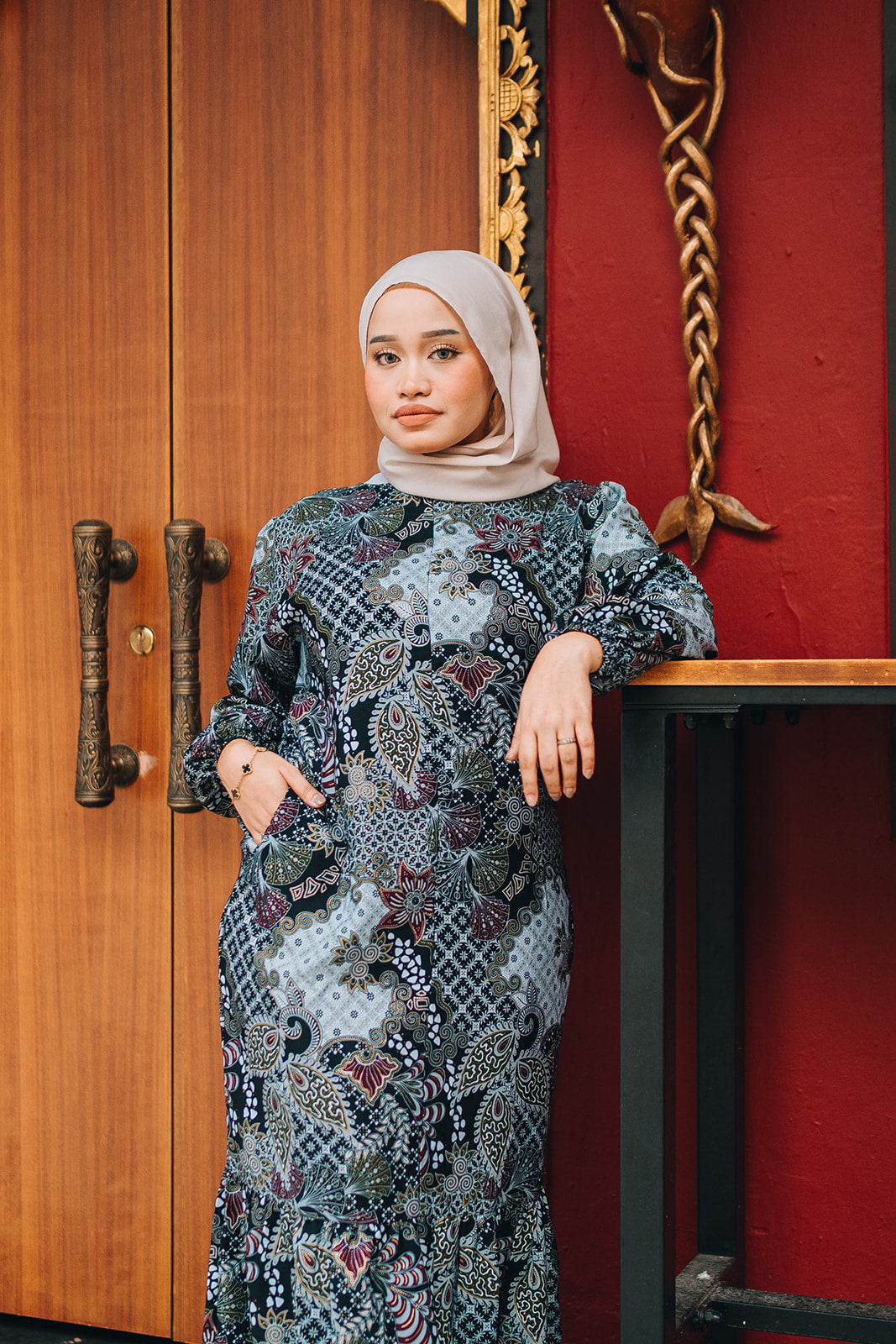 Batik Square Neck Ruffle Dress - Palanya