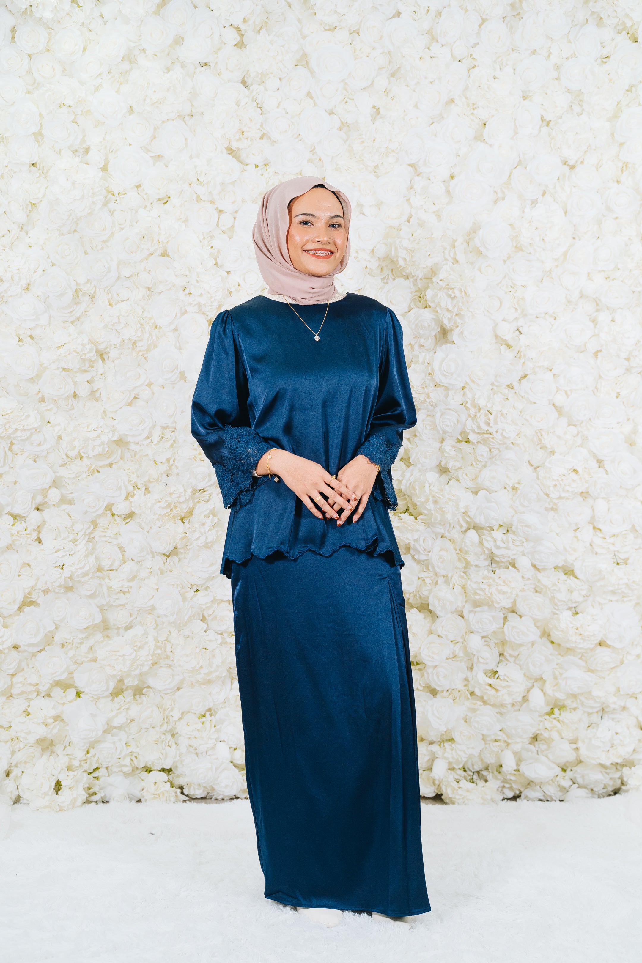 Alia Satin Lace Kurung Set