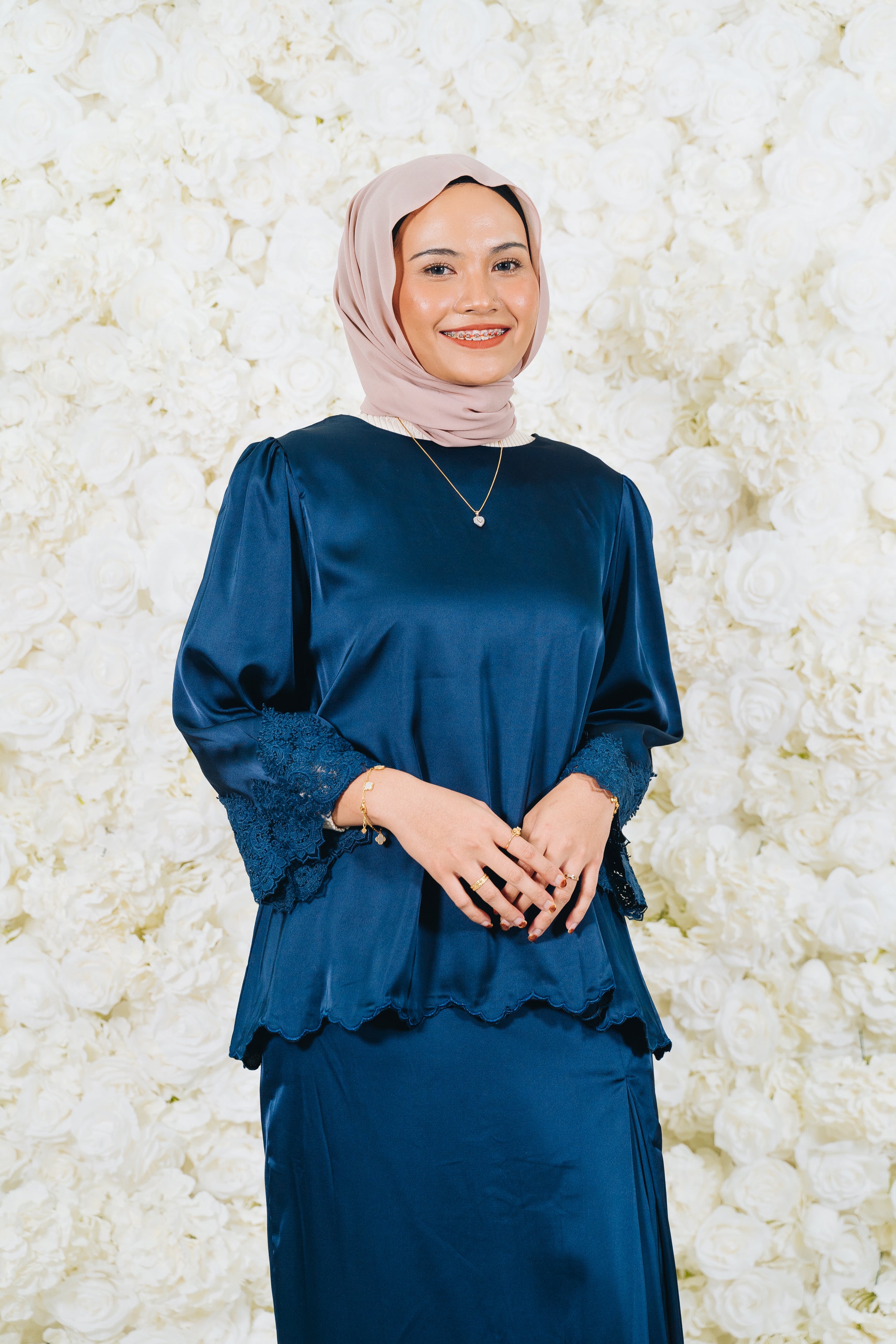 Alia Satin Lace Kurung Set